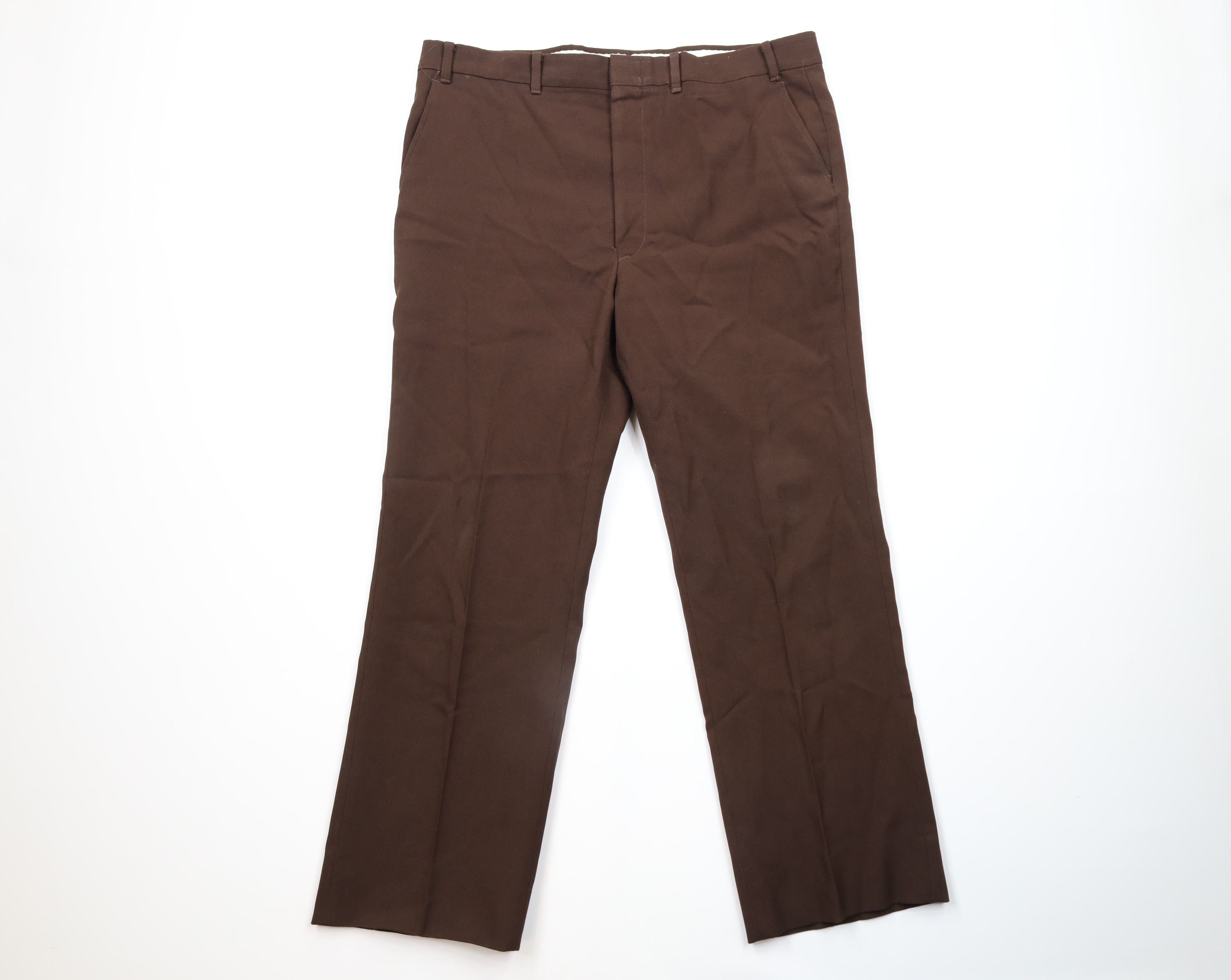 Vintage 70s Streetwear Wide Leg Bell Bottoms Pants Brown USA
