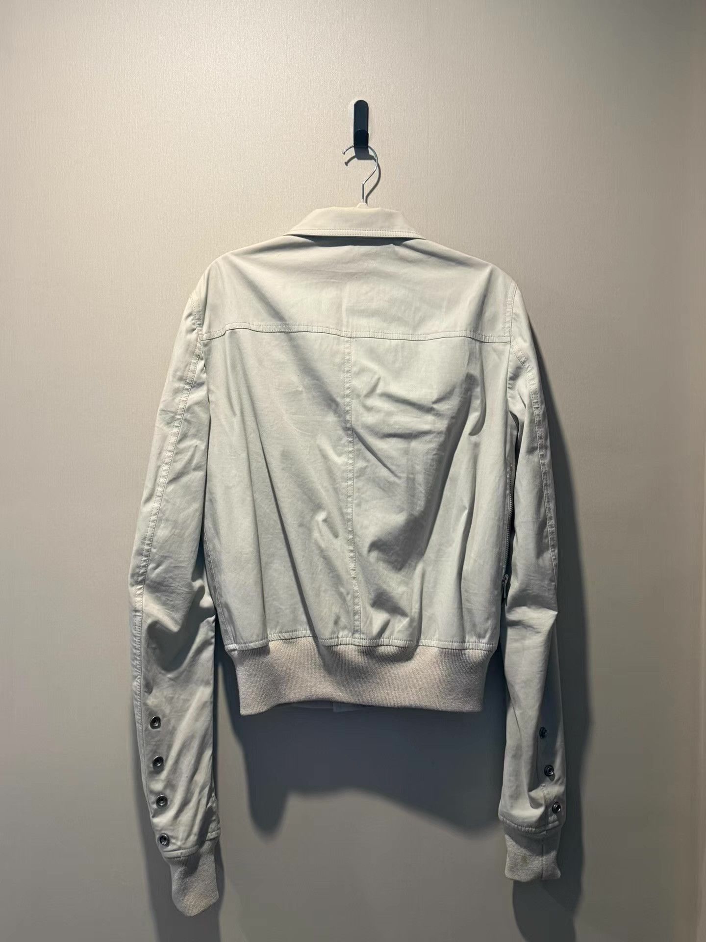 Rick Owens Gray Leather Zip-Front Jacket Size M Size US M / EU 48-50 / 2 - 3 Thumbnail