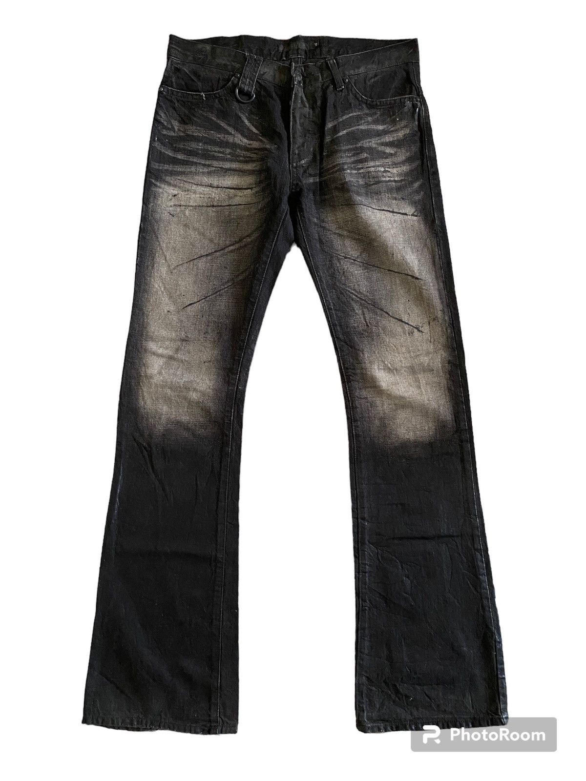 GOSTAR DE FUGA Fuga Japan MudMax Waxed Splatter Flare Denim | Grailed
