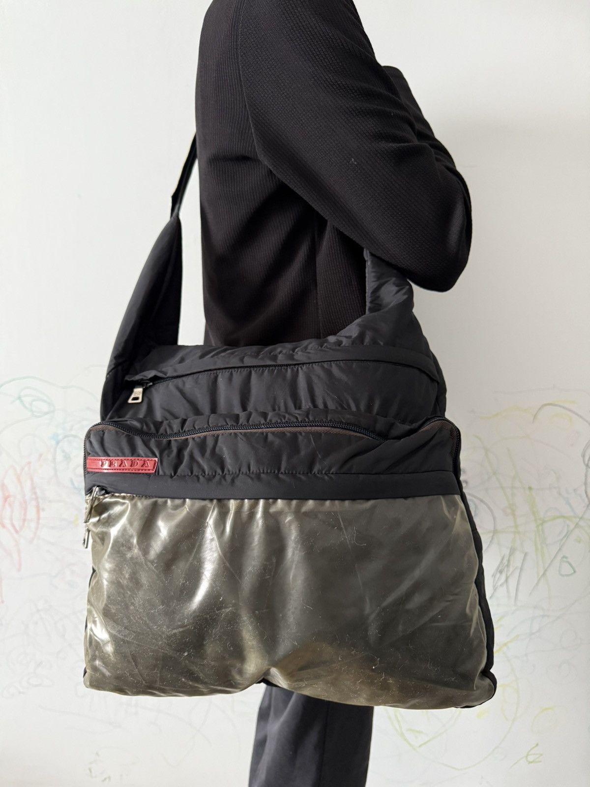 Prada Sport Black Medium Crossbody Messenger Bag, Men's