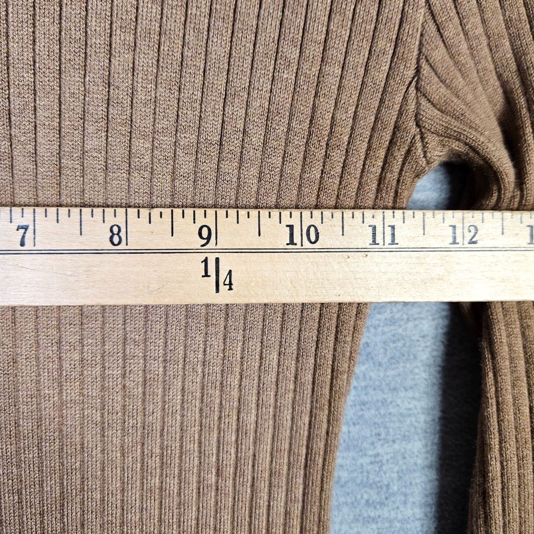 AYR AYR Womens XS Ribbed Knit Dress Tan Long Sleeve Midi Colorful Solid A-Line Size XS / US 0-2 / IT 36-38 - 6 Thumbnail