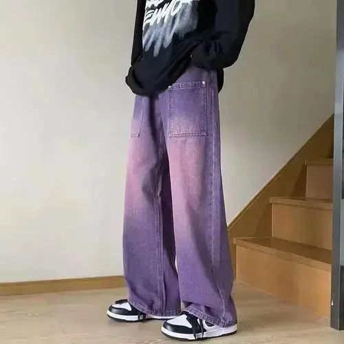 Japanese Brand VIBE Street vintage distressed washed purple jeans Size US 32 / EU 48 - 7 Thumbnail