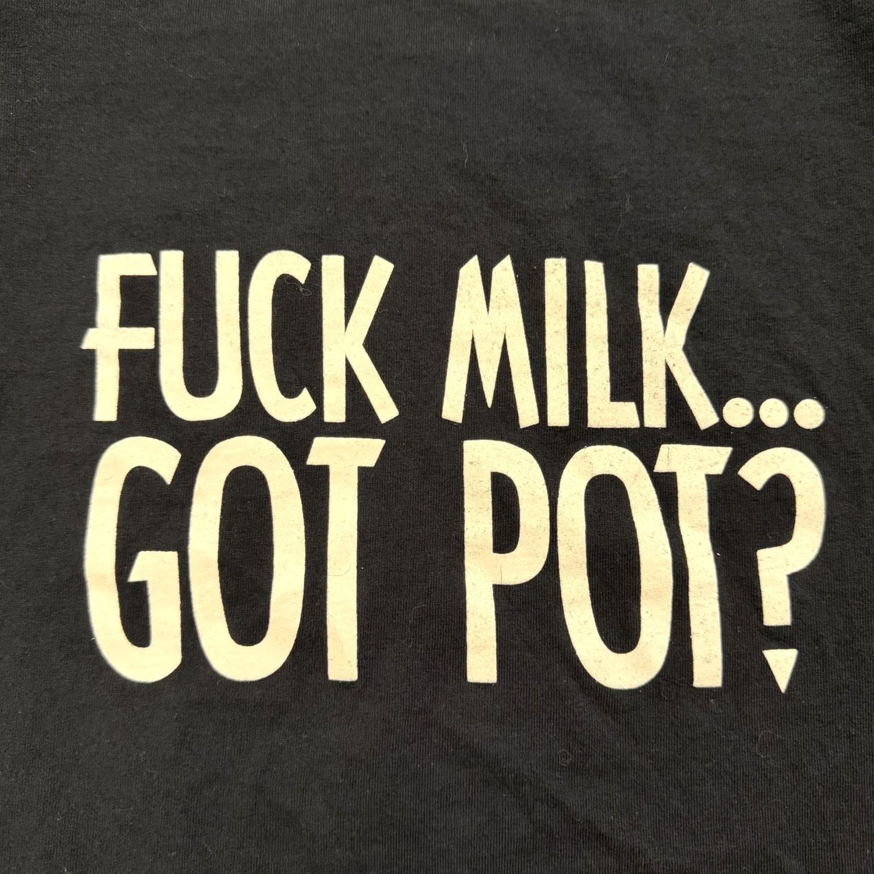 Fruit Of The Loom Fruit of the Loom Y2K Funny Graphic Shirt Mens Medium Black Got Milk Parody T-Shirt Crew Neck Short Sleeve Heavy Cotton Jersey Humorous Slogan Mens Size US M / EU 48-50 / 2 - 3 Thumbnail