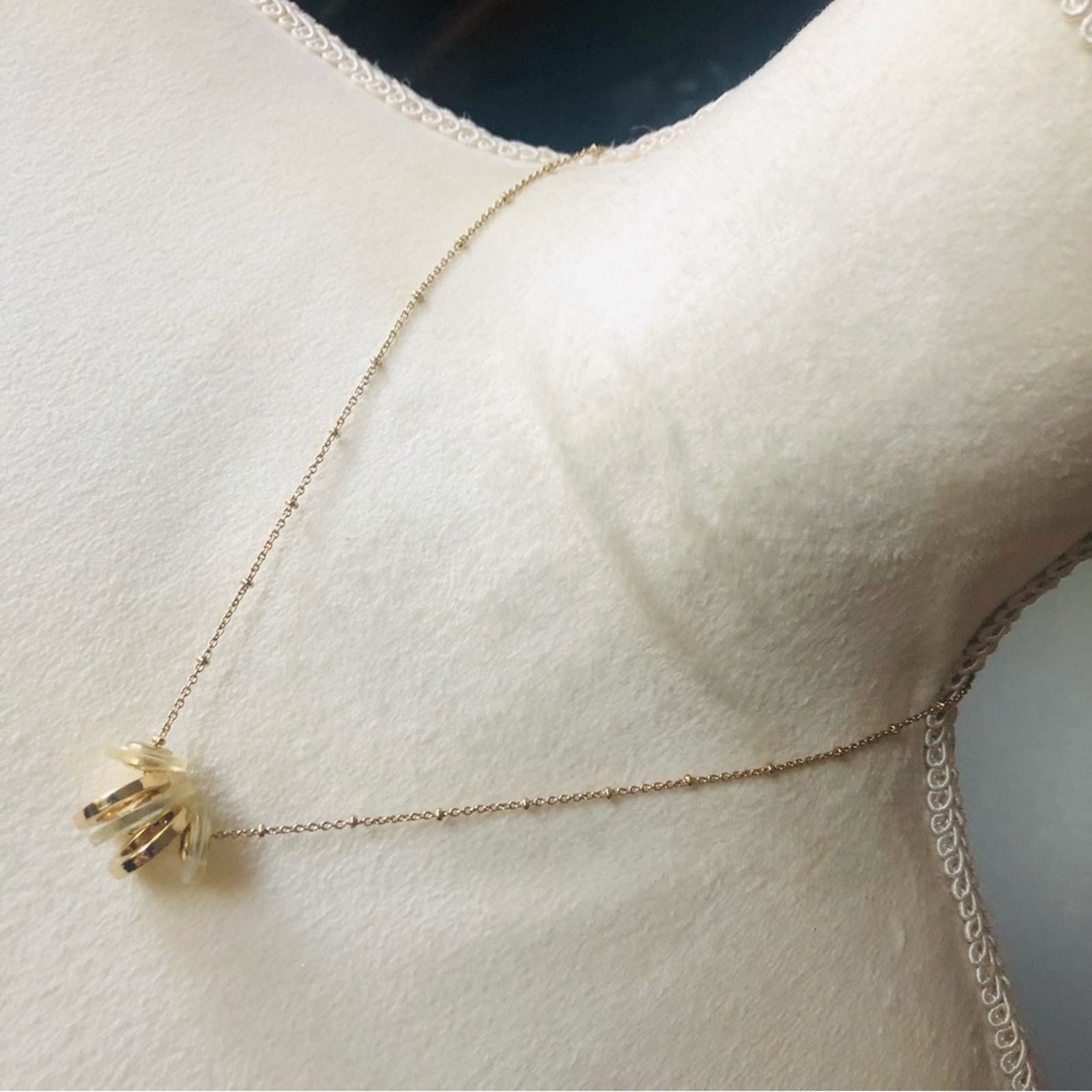 Anne Klein Anne Klein gold and iridescent disc necklace Size ONE SIZE - 1 Thumbnail