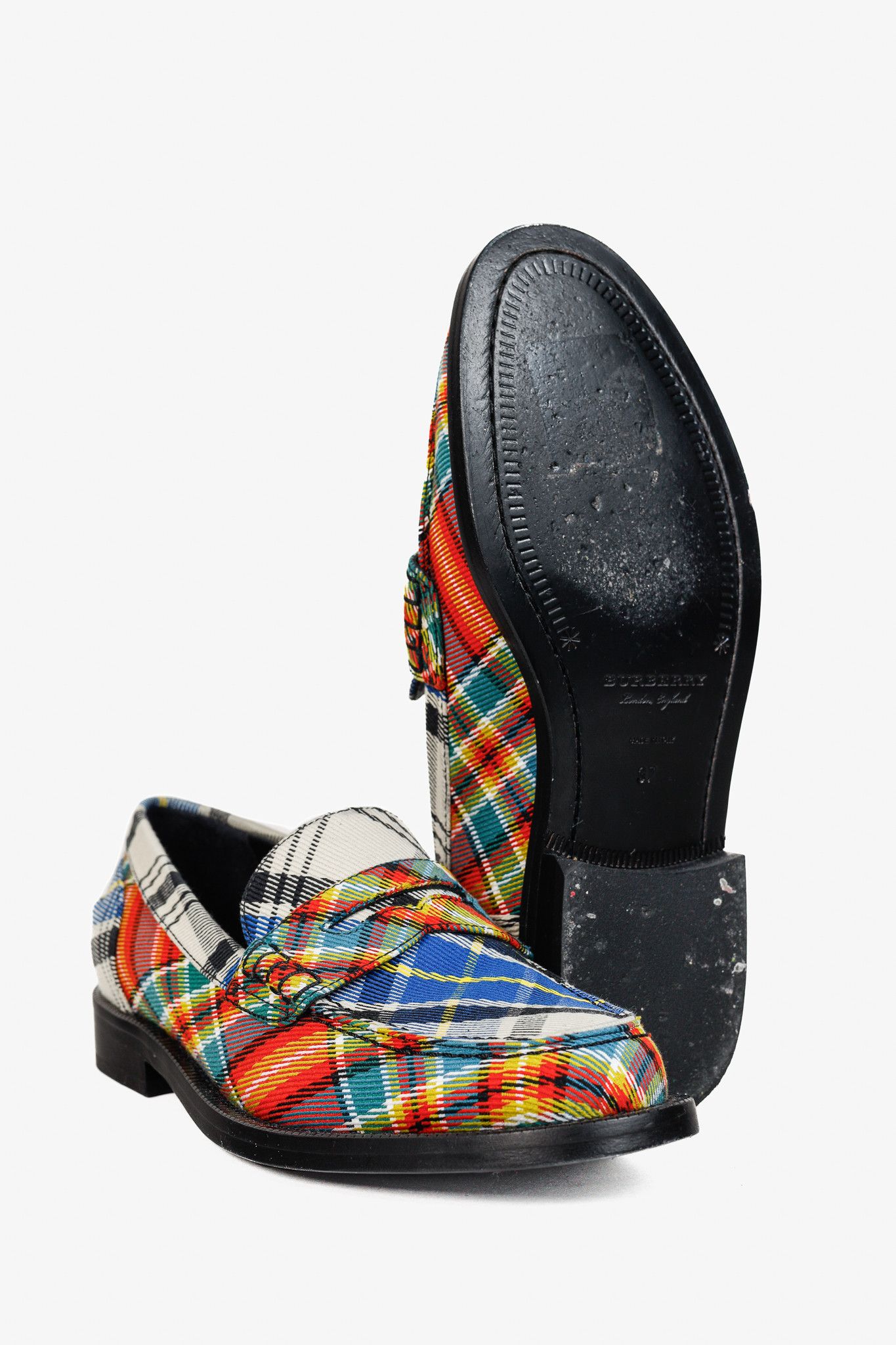 Burberry Burberry Bedmont Poppy Orange Tartan Flat Loafers Size US 6.5 / IT 36.5 - 4 Thumbnail