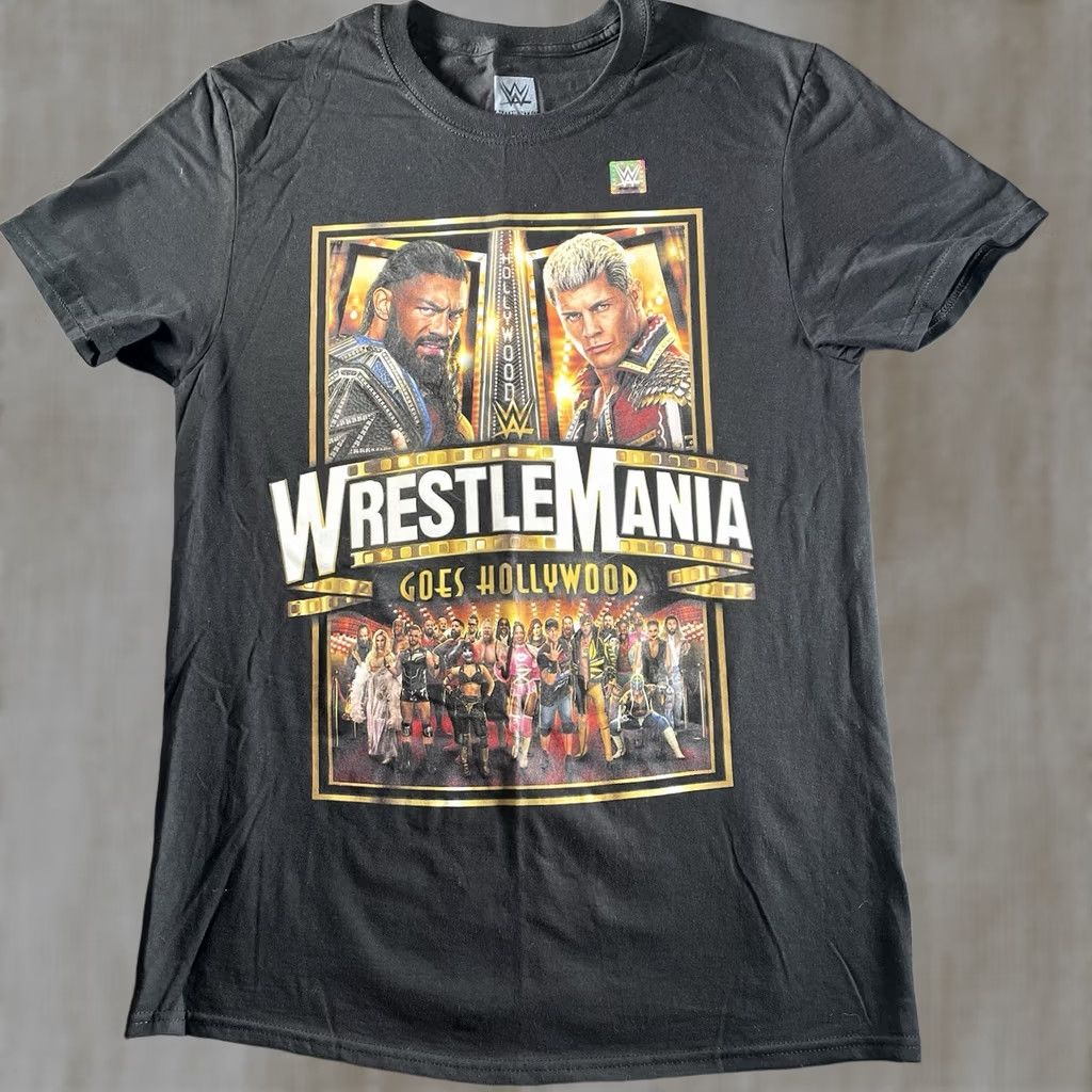 Vintage VINTAGE WWE Wrestlemania 39 Shirt Mens M Black Graphic Print Crew Neck Short Sleeve WWE Retro Sports Mens Size US M / EU 48-50 / 2 - 1 Thumbnail