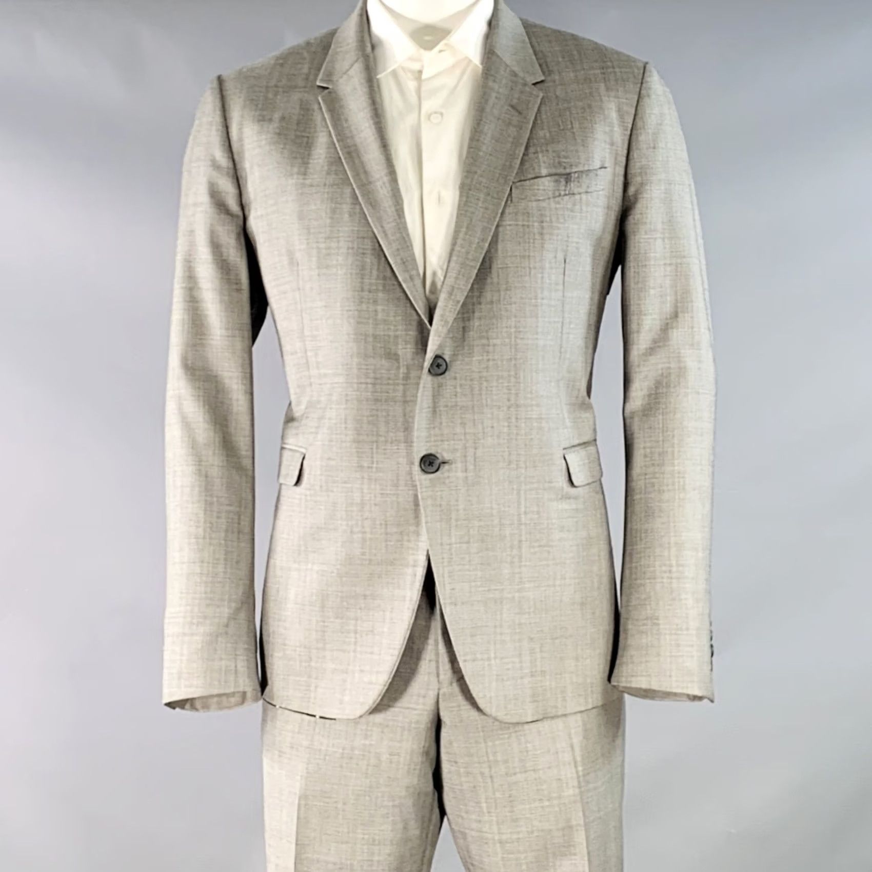 Paul Smith PAUL SMITH The Kensington Suit Regular Size 46 Grey Wool Slim Fit Notch Lapel Size 46R - 2 Thumbnail