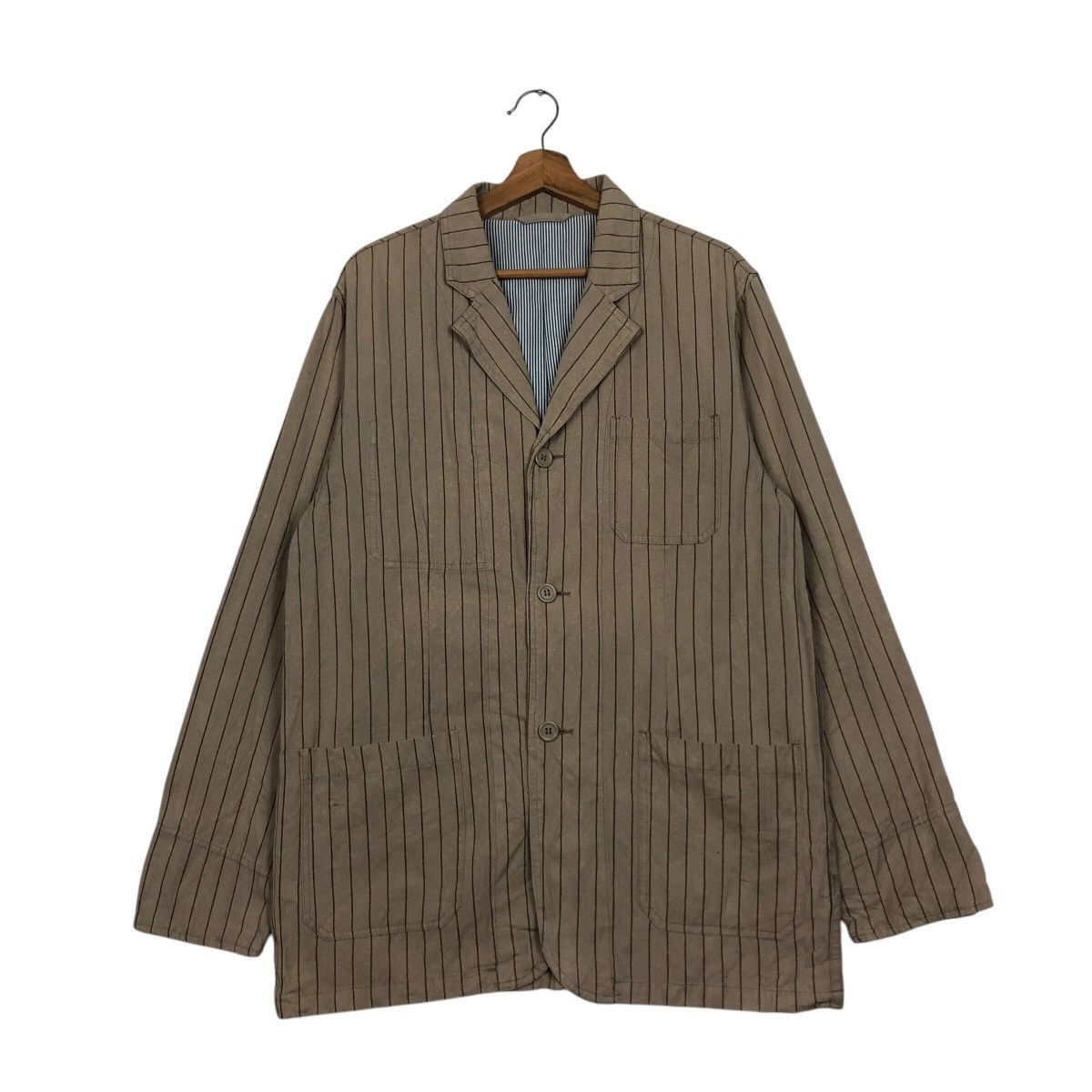 Japanese Brand Vtg Hickory Chore Jacket Striped Hillcrop Club Issey Miyake Size US L / EU 52-54 / 3 - 2 Thumbnail