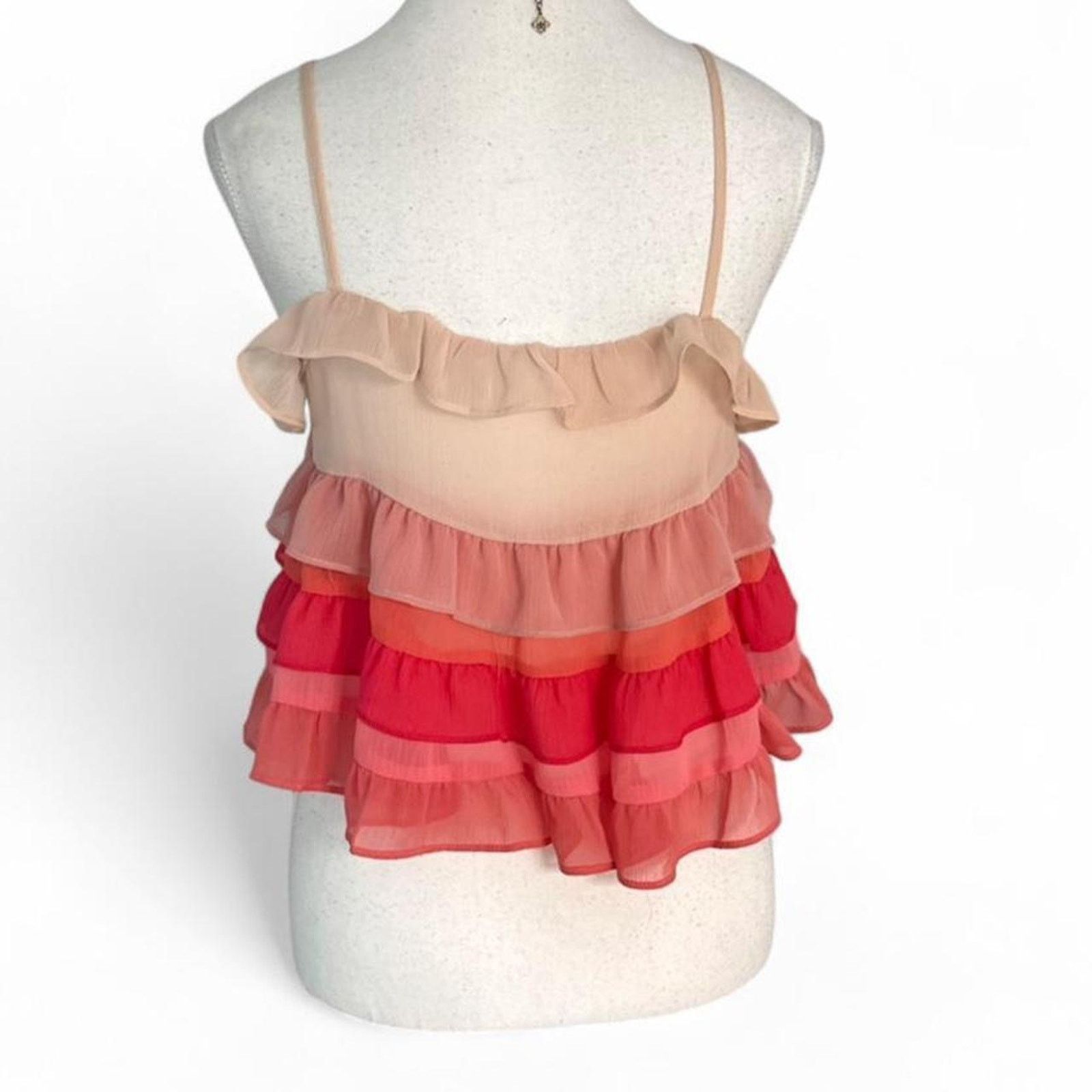 Other Storia Tiered Ruffle Tank Top chiffon colors women’s size S Size S / US 4 / IT 40 - 2 Thumbnail