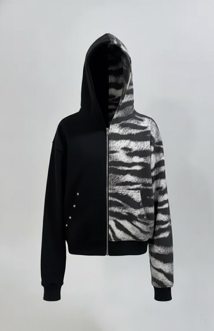 Other Fashion Punk Grunge Yin Yang Zebra Pattern Zipper Hoodies Size US M / EU 48-50 / 2 - 1 Thumbnail
