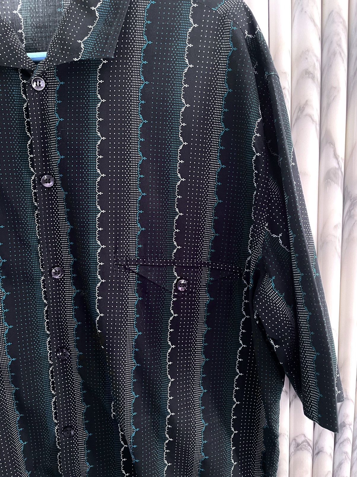 Christophe Lemaire PIN DOT PRINTED CAPRI ONE PIECE COLLAR SHIRT Size US M / EU 48-50 / 2 - 5 Thumbnail