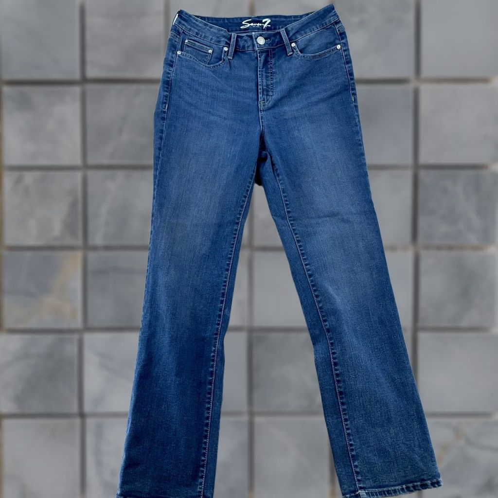Vintage VINTAGE Seven7 Jeans High Rise Straight Womens 8 Stretch Denim 30x29 Blue 90s Womens Jeans Size 30" / US 8 / IT 44 - 1 Thumbnail