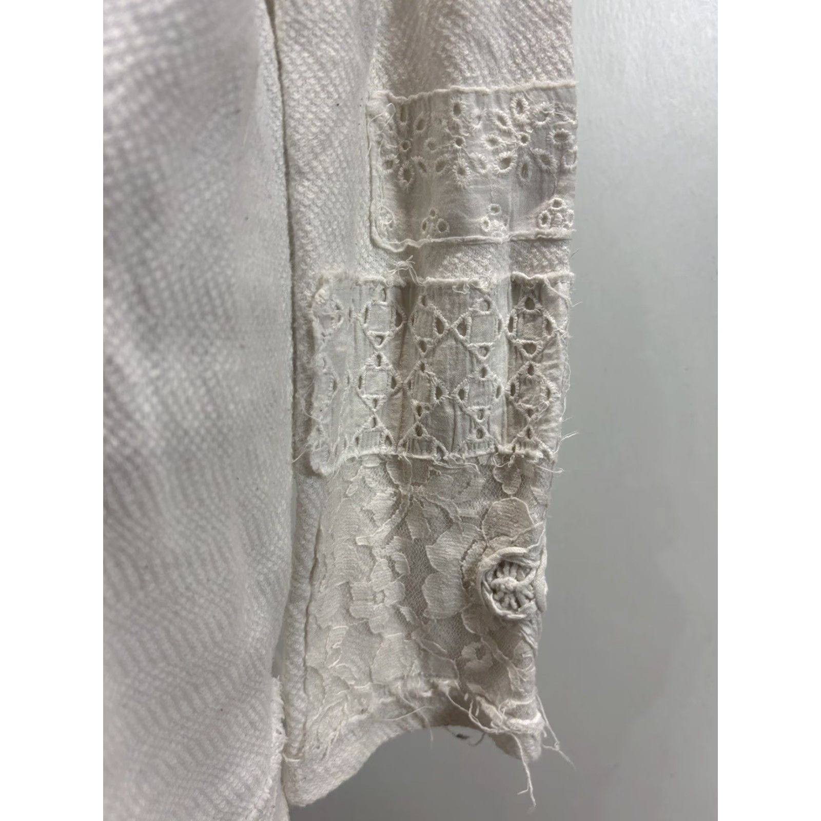 Free People Free People Bohemian Thermal Tunic Top L Ivory Long Sleeve Casual Womens Size L / US 10 / IT 46 - 6 Thumbnail