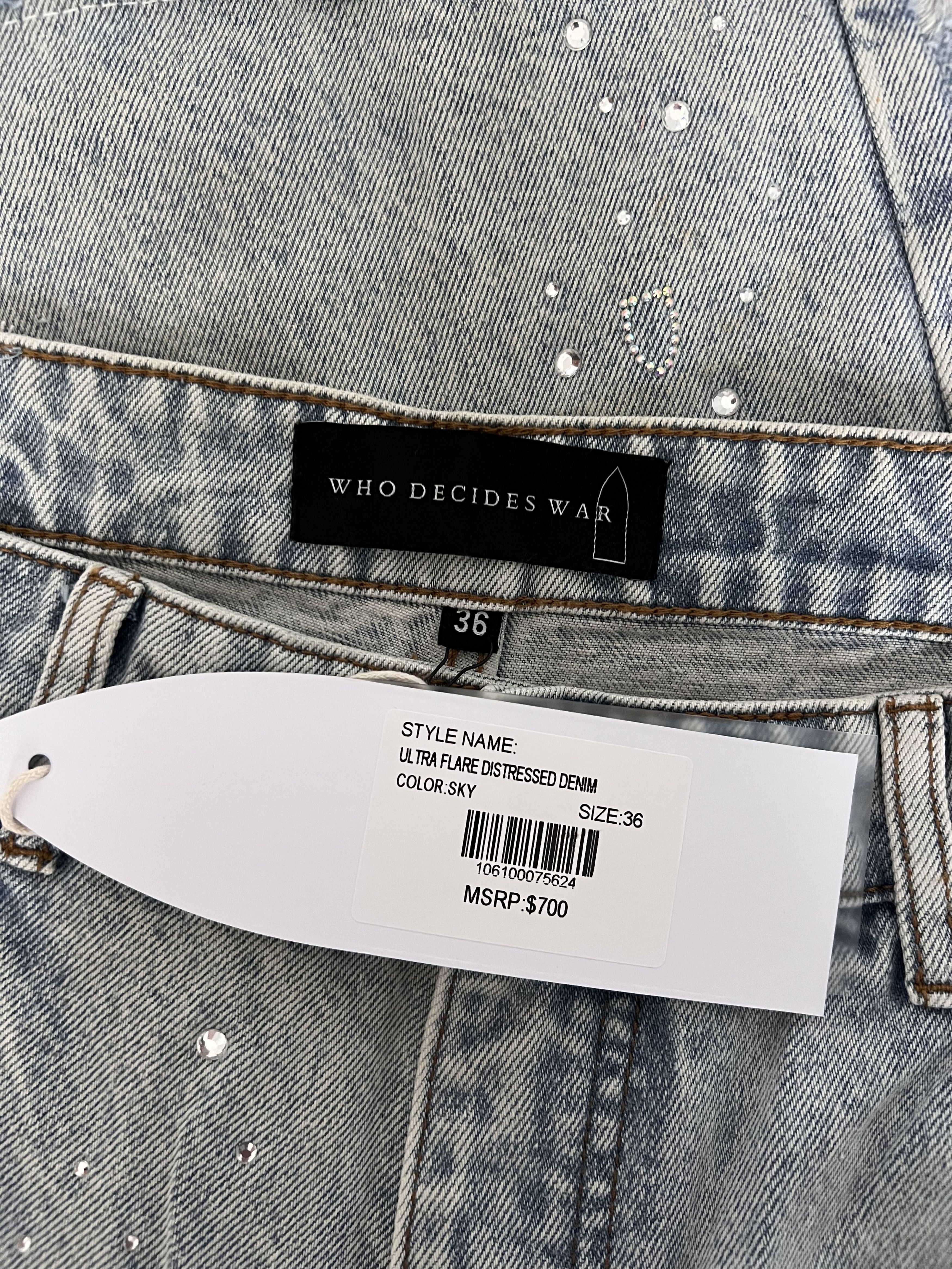 Who Decides War Who Decides War Ultra Flare Distressed Denim in Sky Size US 36 / EU 52 - 8 Thumbnail