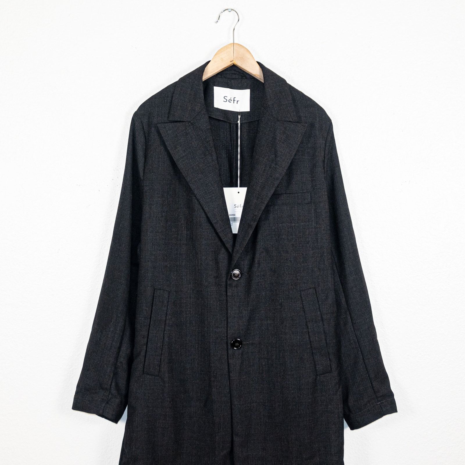 Sefr Sefr $450 Zeke Twill Coat in Gray Lightweight Poly wool Size US L / EU 52-54 / 3 - 3 Thumbnail