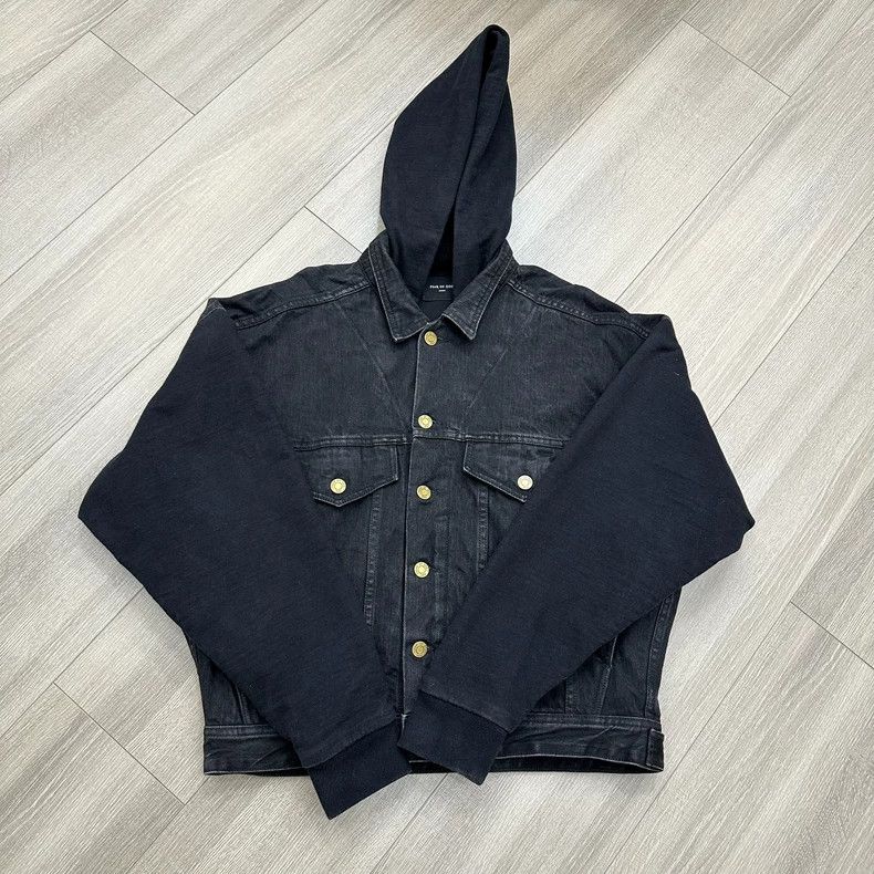 Fear of God Fear of God Hooded patchwork denim jacket Size US S / EU 44-46 / 1 - 7 Thumbnail
