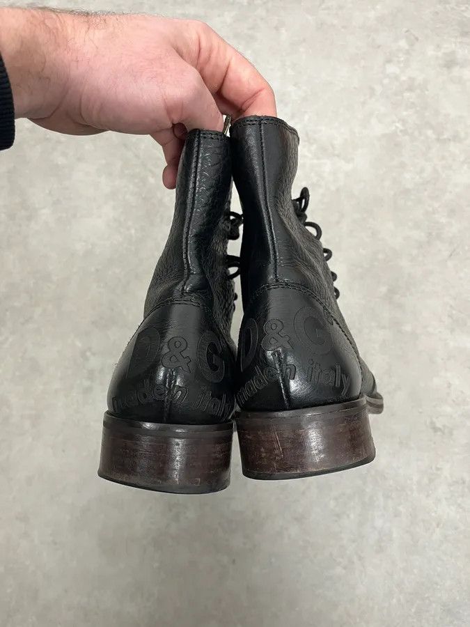 Dolce & Gabbana 1990s Dolce & Gabbana Black Combat Leather Boots Size US 9.5 / EU 42-43 - 6 Thumbnail