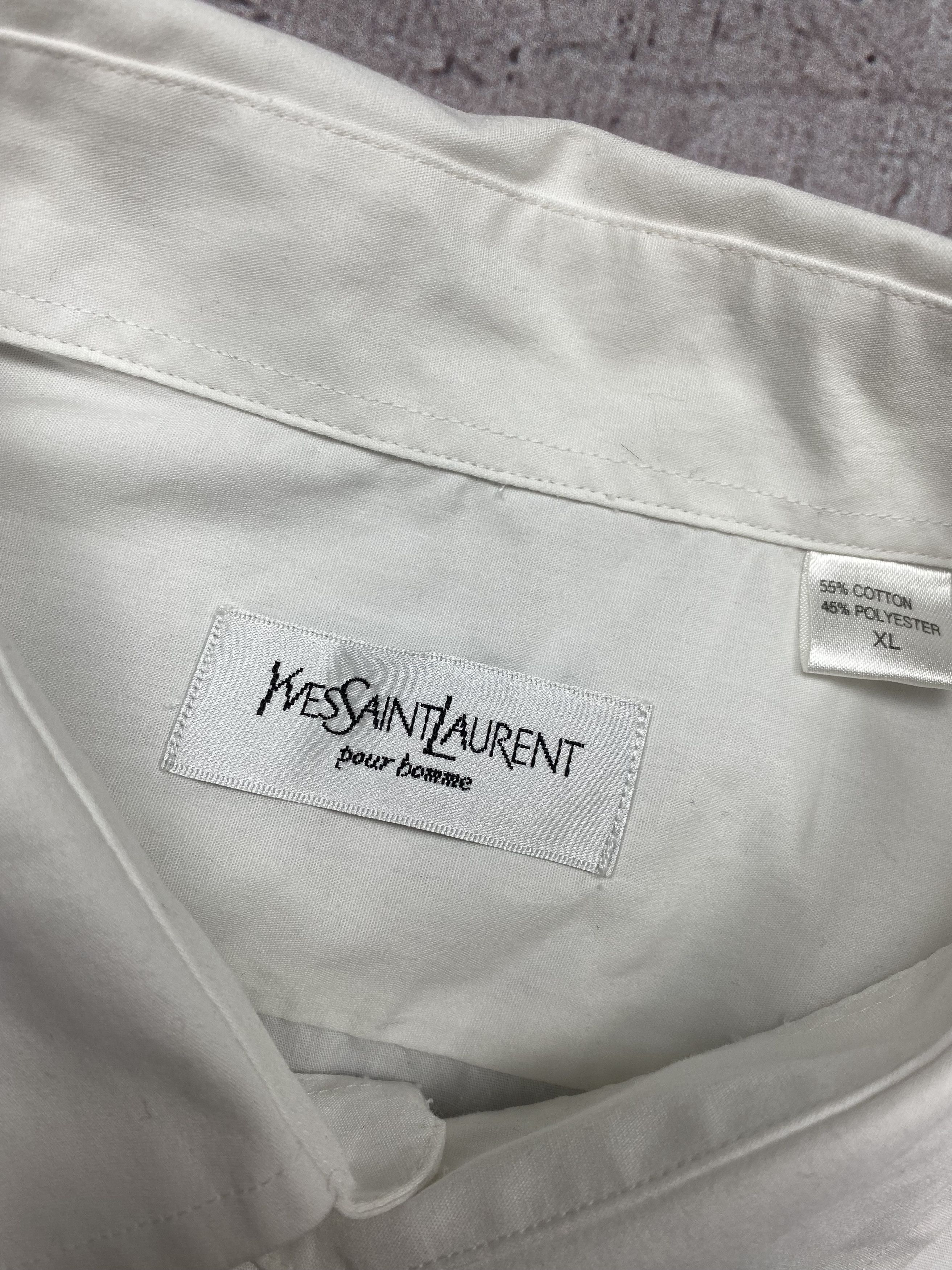 Yves Saint Laurent Ysl Pour Homme Vintage Mens Short Sleeve Shirt YSL Size US XL / EU 56 / 4 - 4 Thumbnail