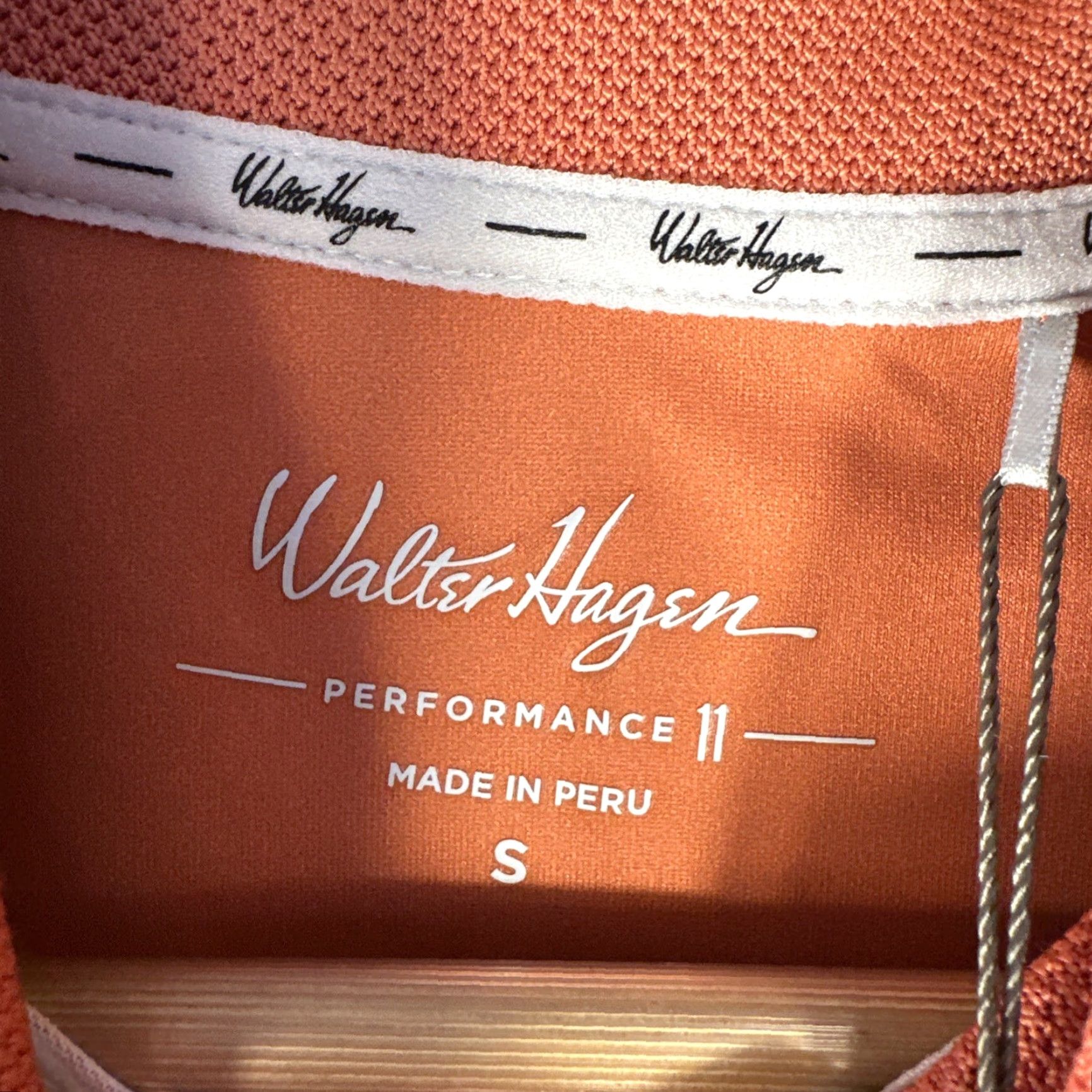 Vintage Walter Hagen Performance 11 Golf Polo Shirt Dogwood Ditsy Leaf Orange Small Mens Polo Shirt Size US S / EU 44-46 / 1 - 5 Thumbnail