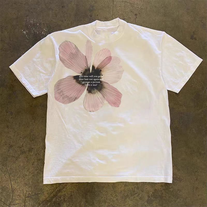 Vintage White casual retro floral print t-shirt Size US M / EU 48-50 / 2 - 1 Thumbnail