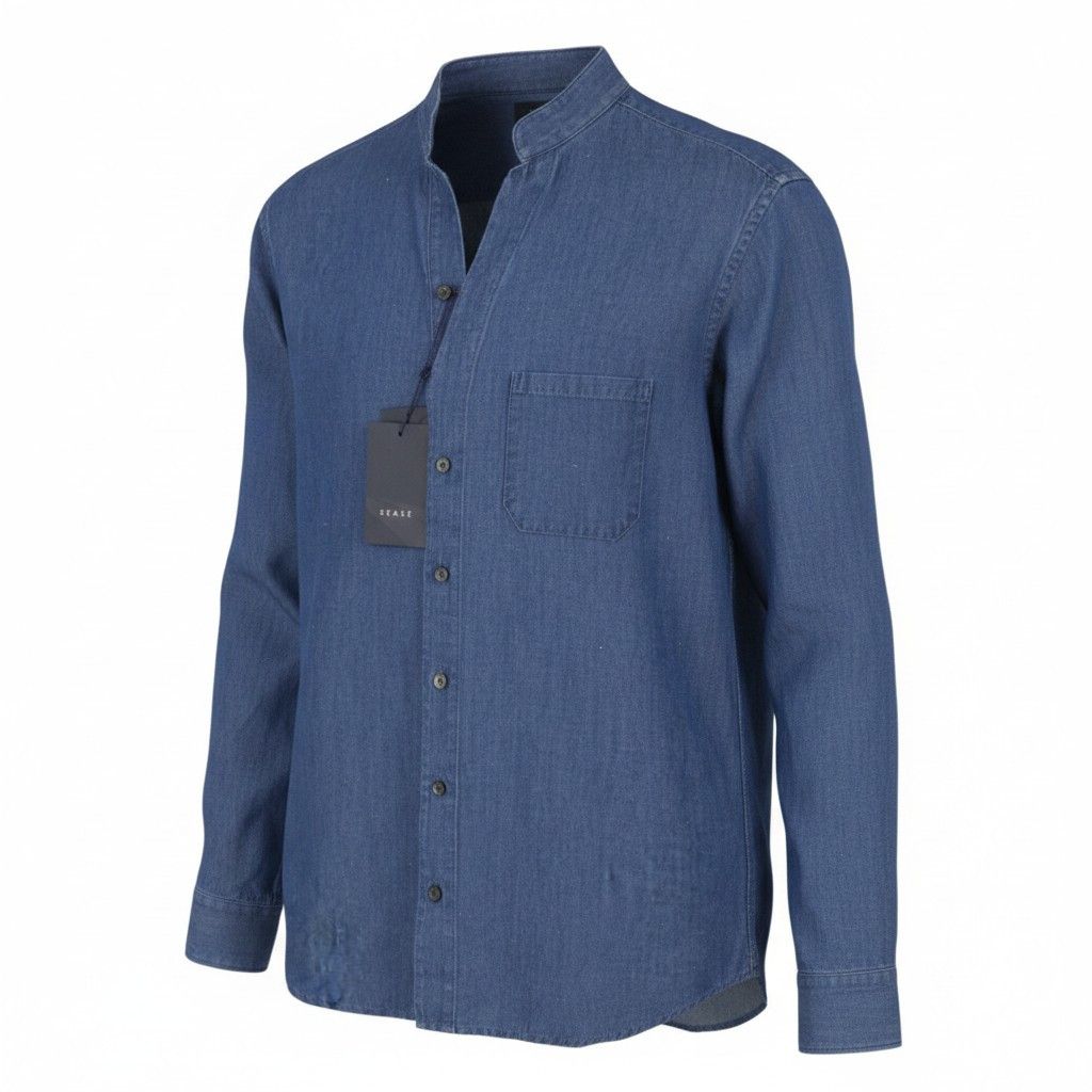 SEASE TN690 FISH TAIL M Mid Denim Blue Button 90615 Size US M / EU 48-50 / 2 - 1 Thumbnail