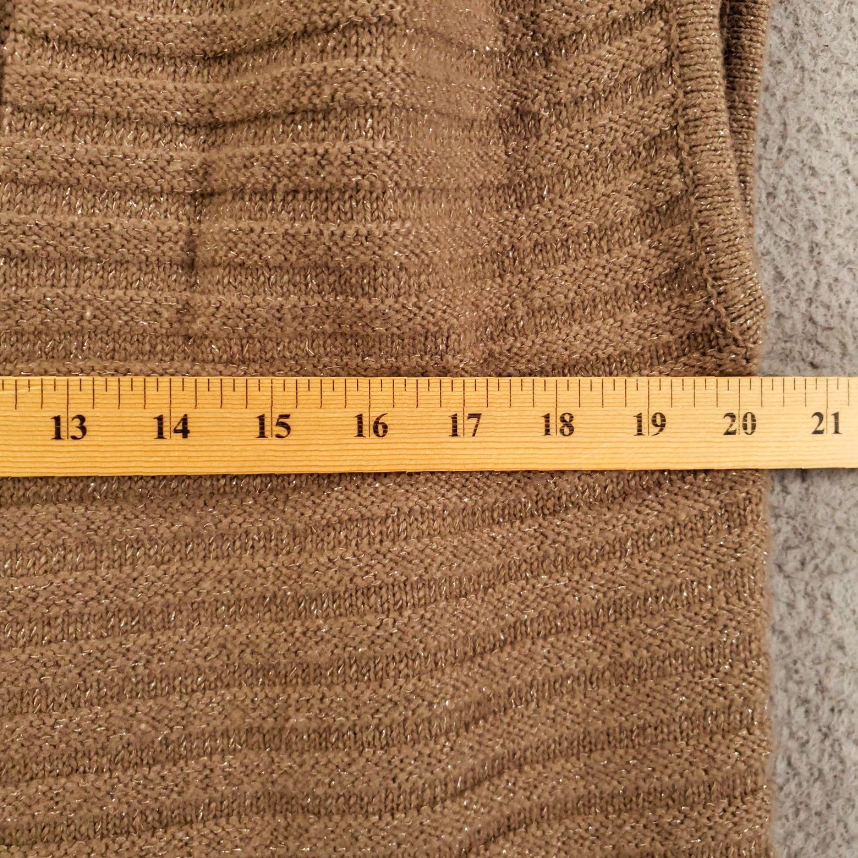 Vintage Chicos Wool Cardigan Vest Womens Medium Tan Shimmer Sparkle Ribbed Sweater Size M / US 6-8 / IT 42-44 - 3 Thumbnail