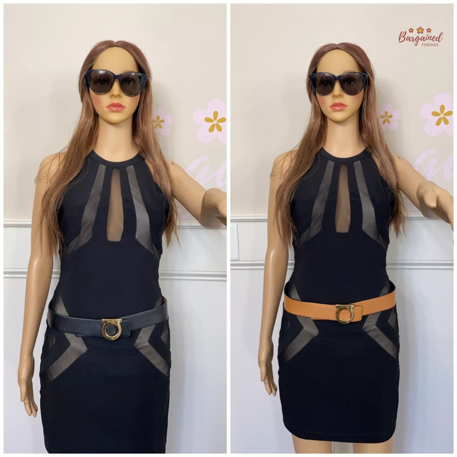 Salvatore Ferragamo Salvatore Ferragamo Black/Cognac Leather Reversible Gold Size ONE SIZE - 10 Thumbnail