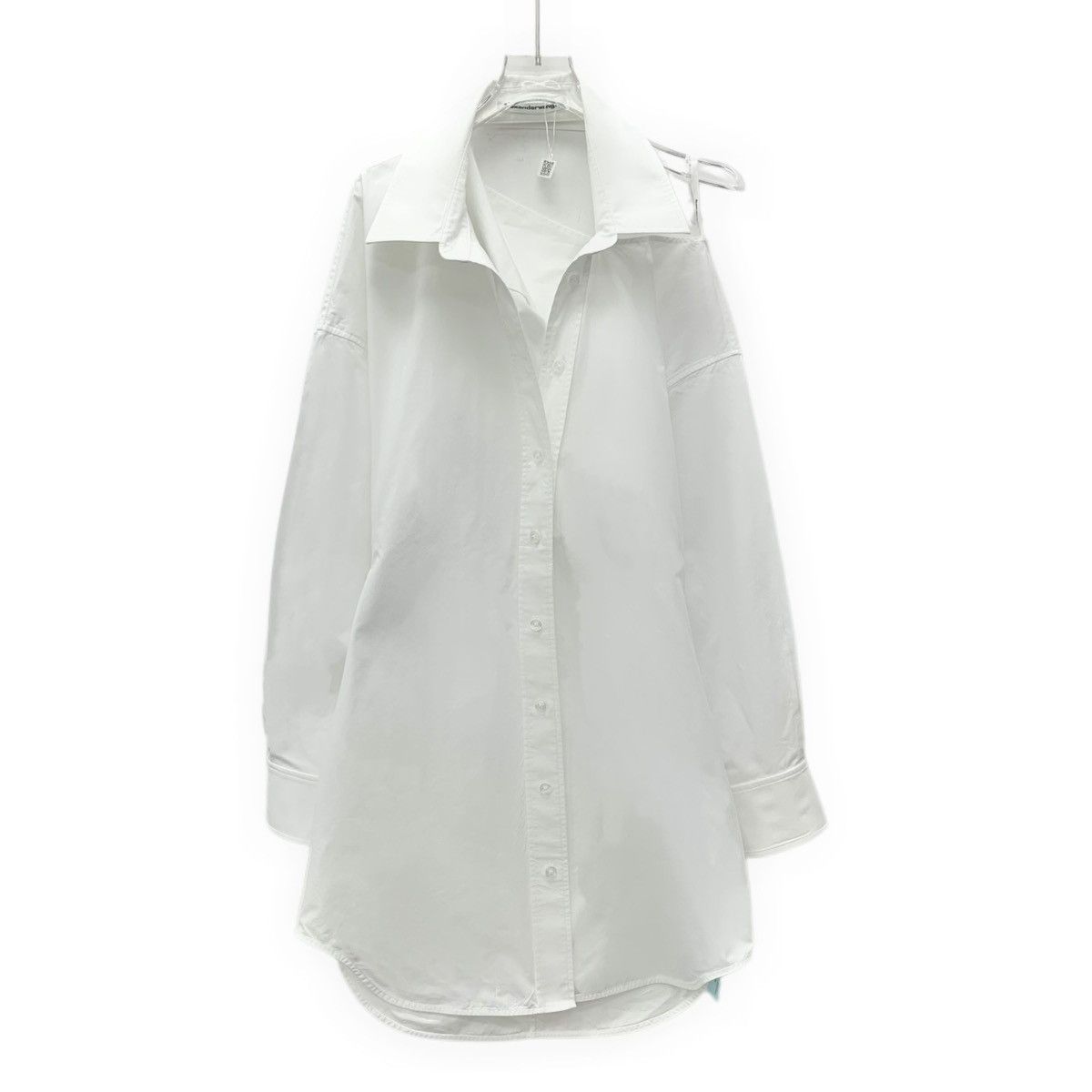 Alexander Wang Alexander Wang White Off-Shoulder Cotton Shirt Dress K26WX Size M / US 6-8 / IT 42-44 - 1 Thumbnail