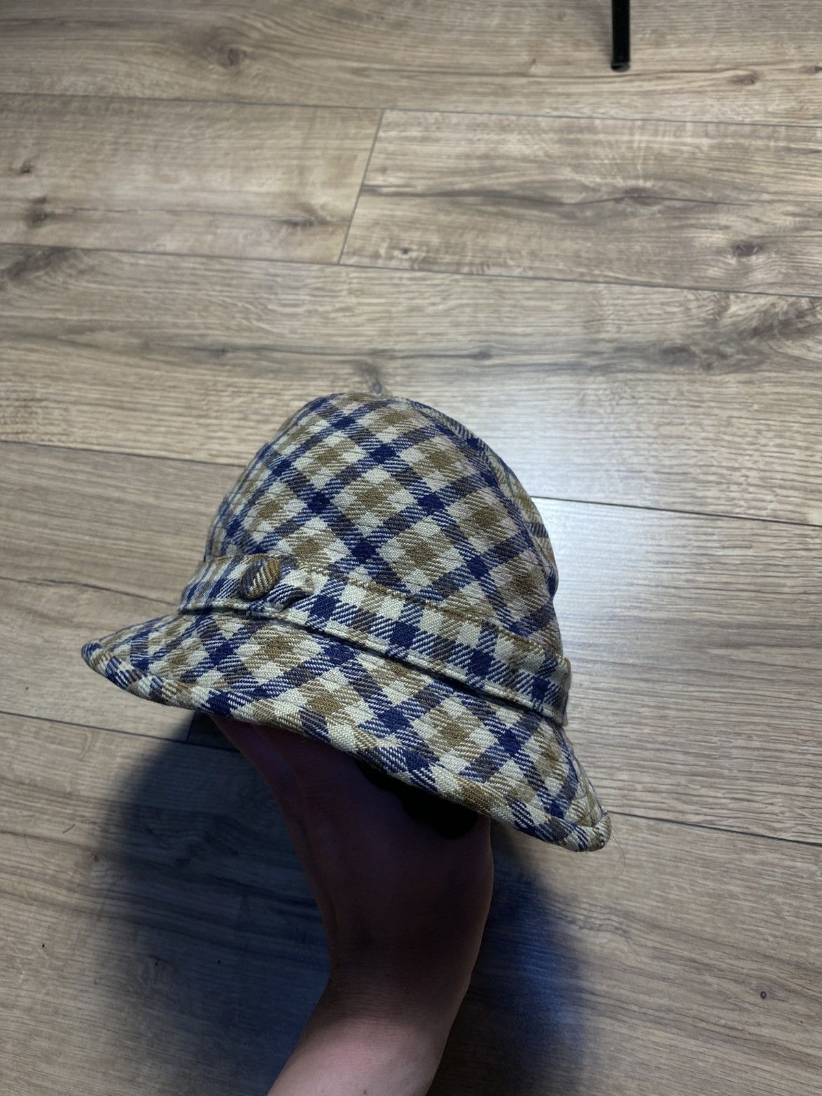 Aquascutum Aquascutum 100% wool checkered blue and tan bucket hat sz 7 Size ONE SIZE - 3 Thumbnail