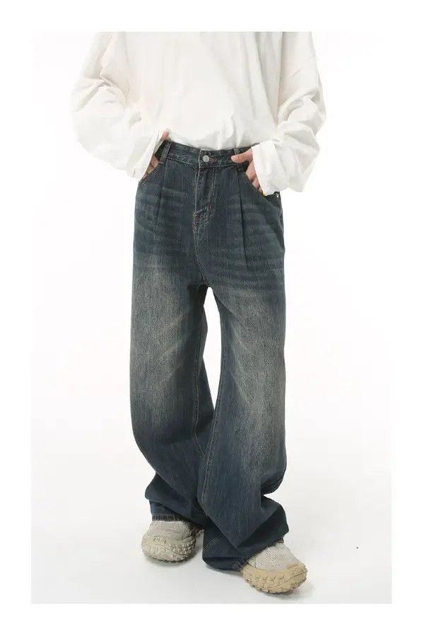 Japanese Brand Haseki x Fuji Casual loose retro wide-leg high waist jeans Size US 33 - 1 Thumbnail