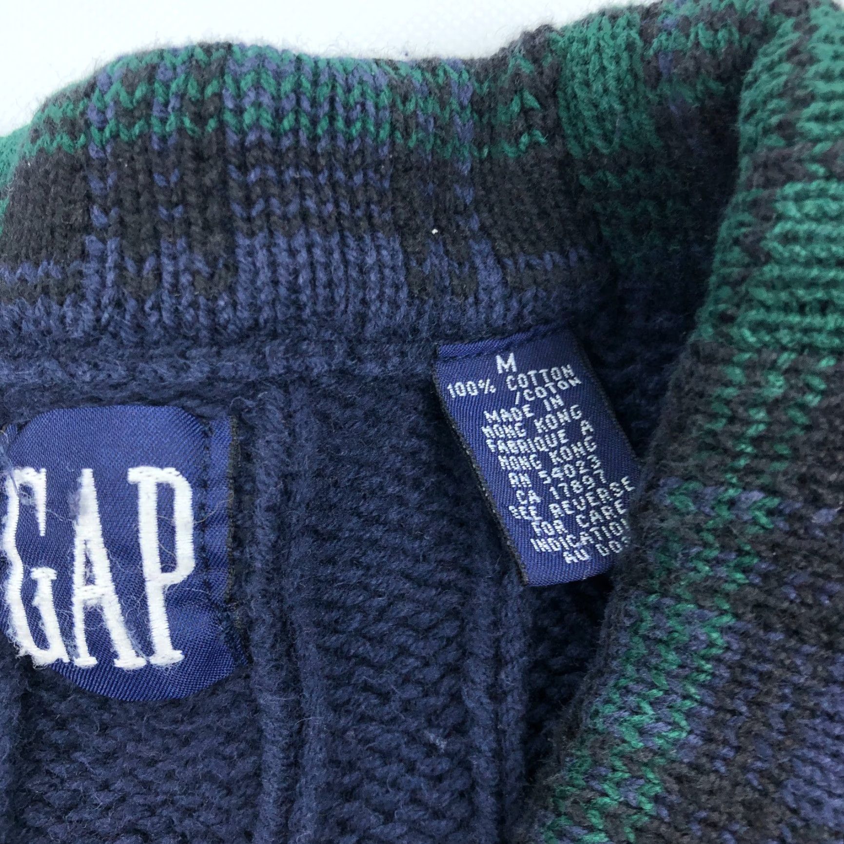 Gap VINTAGE Gap Cardigan Sweater Mens M Cable-Knit 80s Blue Size US M / EU 48-50 / 2 - 3 Thumbnail