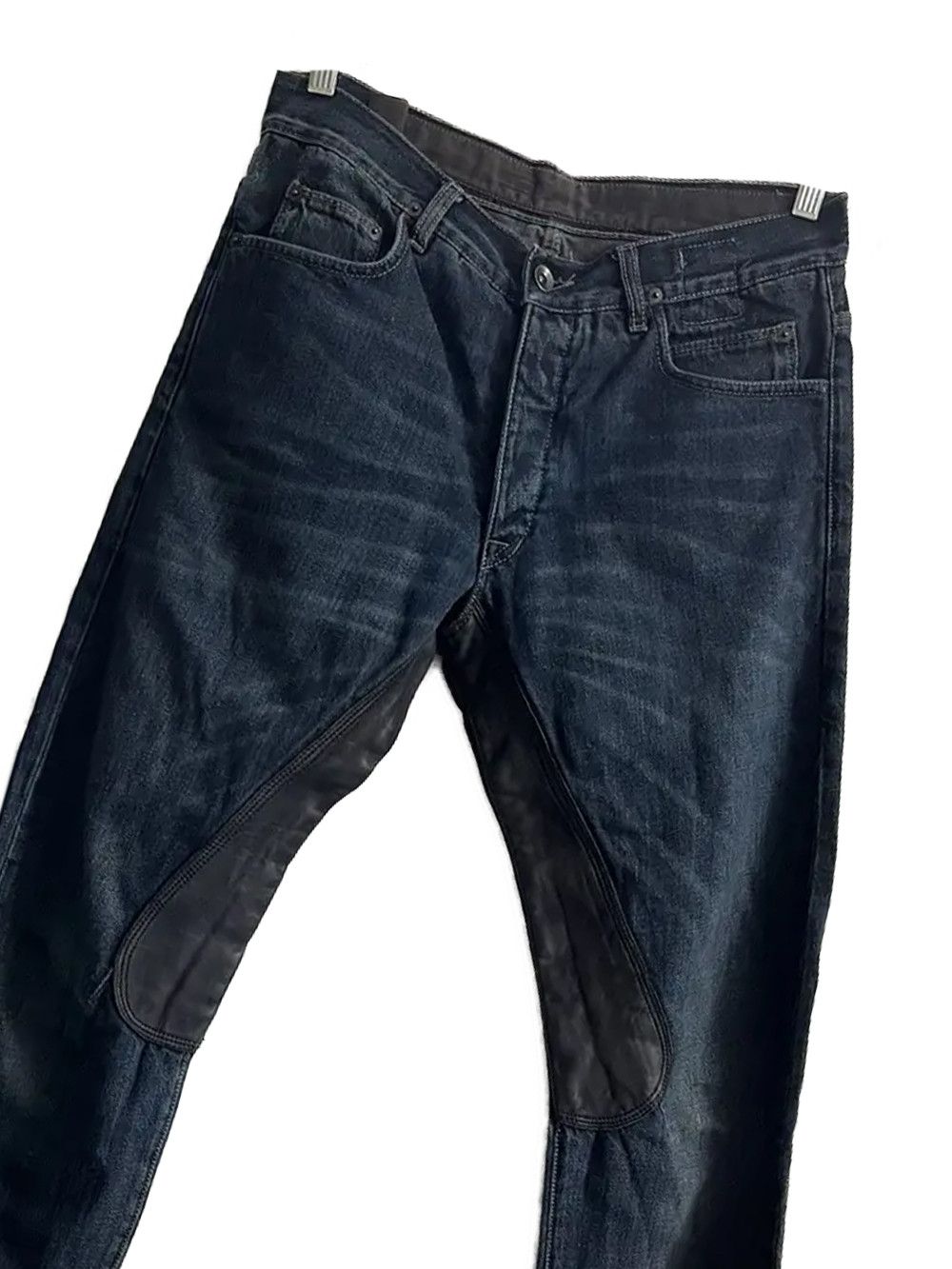 Rick Owens 2009 Leather Insert Denim Jeans