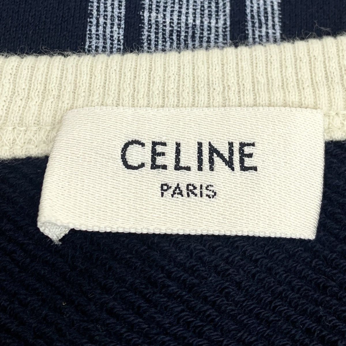 Celine Celine Navy Logo Letter Printed Short Sleeve T-shirt K26WX Size L / US 10 / IT 46 - 6 Thumbnail