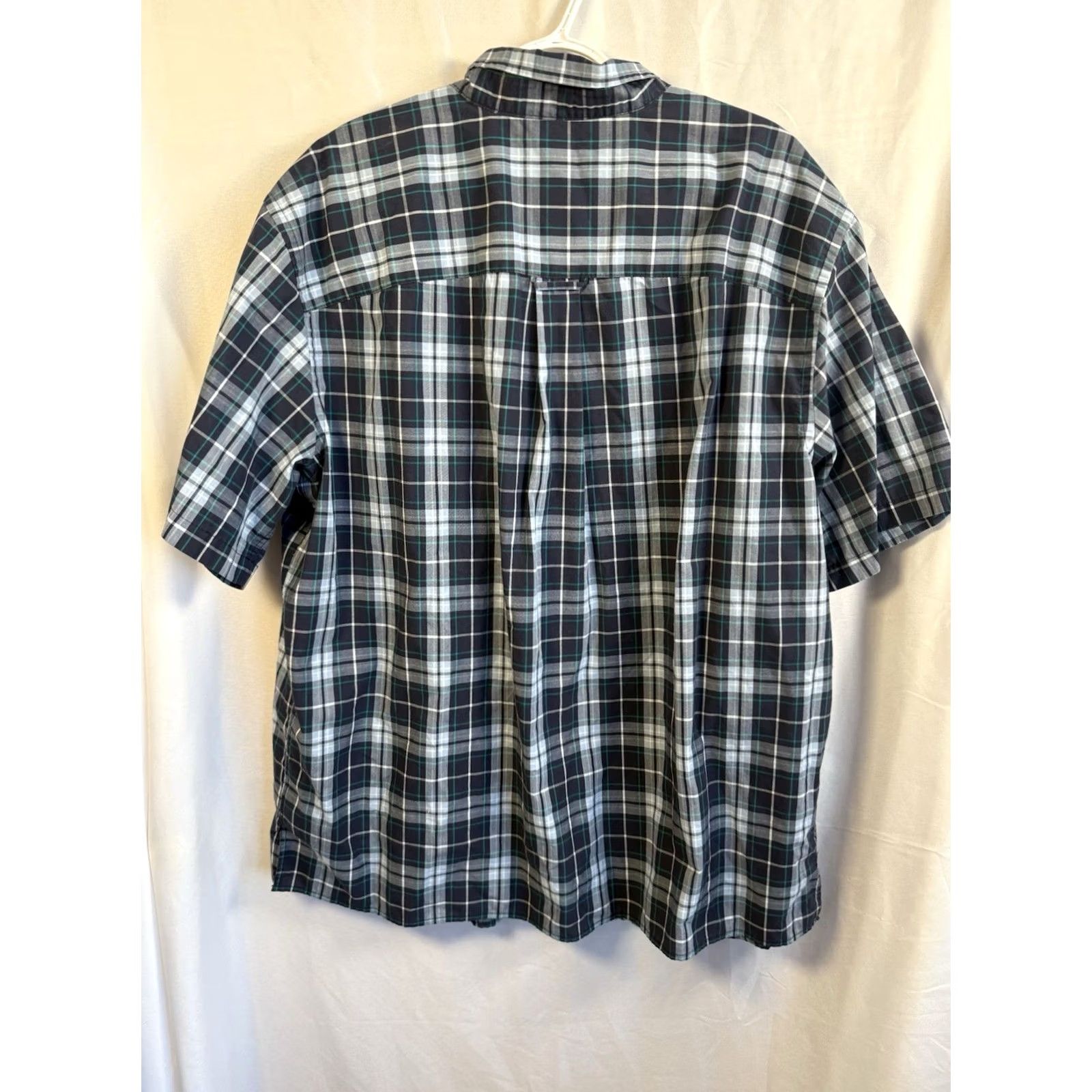 Vintage Harbor Bay Shirt Mens 1XL Blue Plaid Short Sleeve Button Down Classic Casual Size US XL / EU 56 / 4 - 2 Thumbnail
