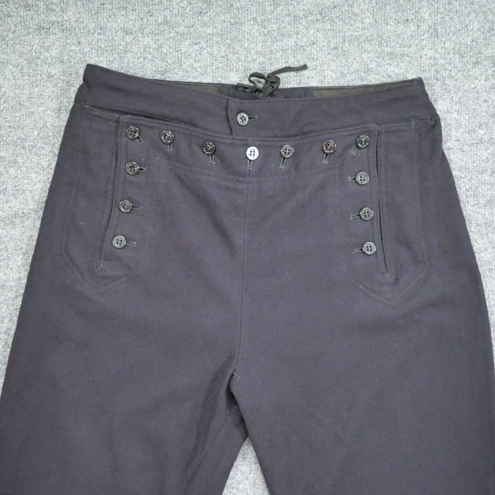 Vintage VINTAGE US Navy Pants Mens 31x30 Blue Wool Chino 36XL Regular Inseam 30 in Front Flat Front Casual Pockets Wool Navy United States Men XS? Size US 31 - 2 Thumbnail