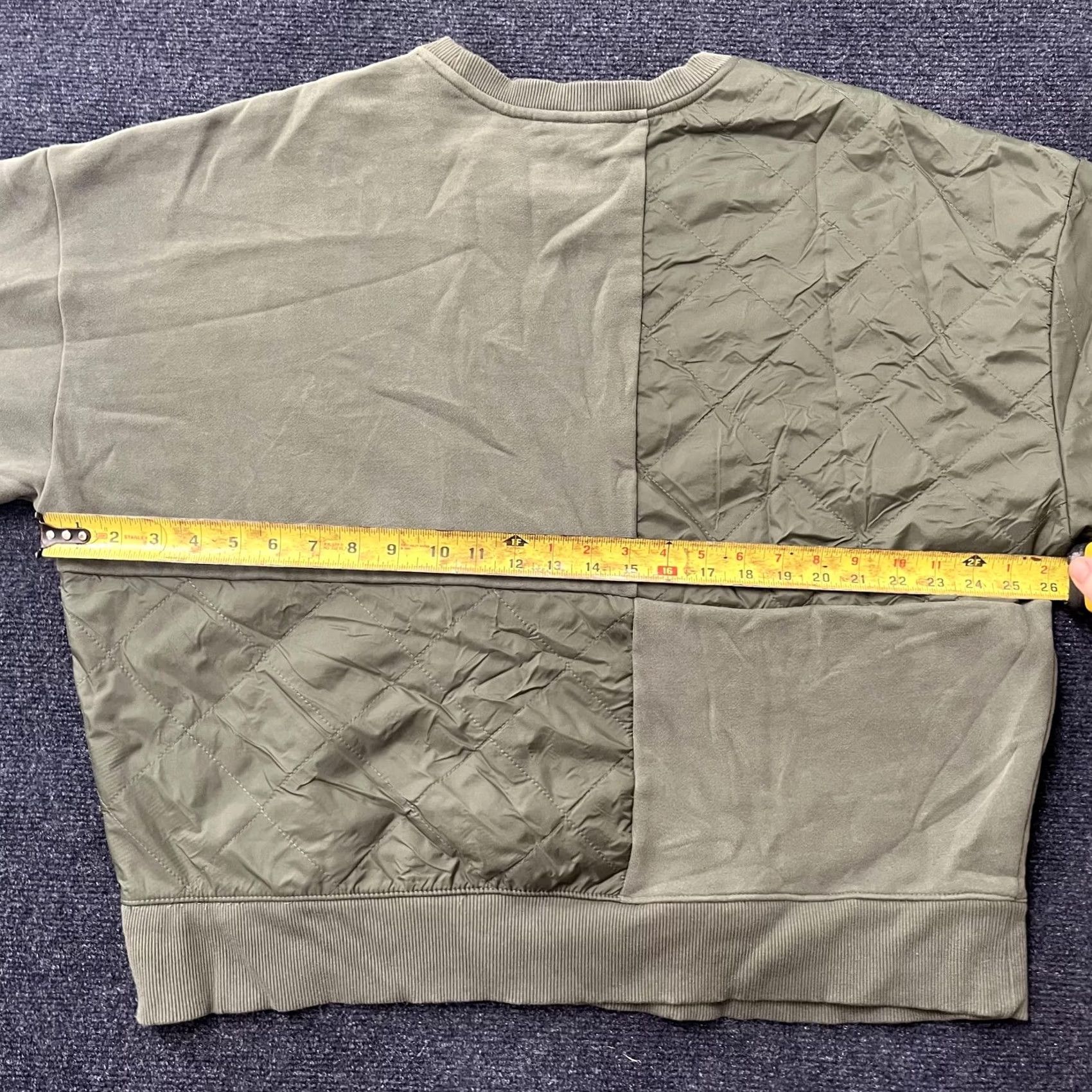 Vans VANS Sweatshirt Mens Large Green Quilted Nylon Fleece Lined Crewneck Pullover Size US L / EU 52-54 / 3 - 5 Thumbnail