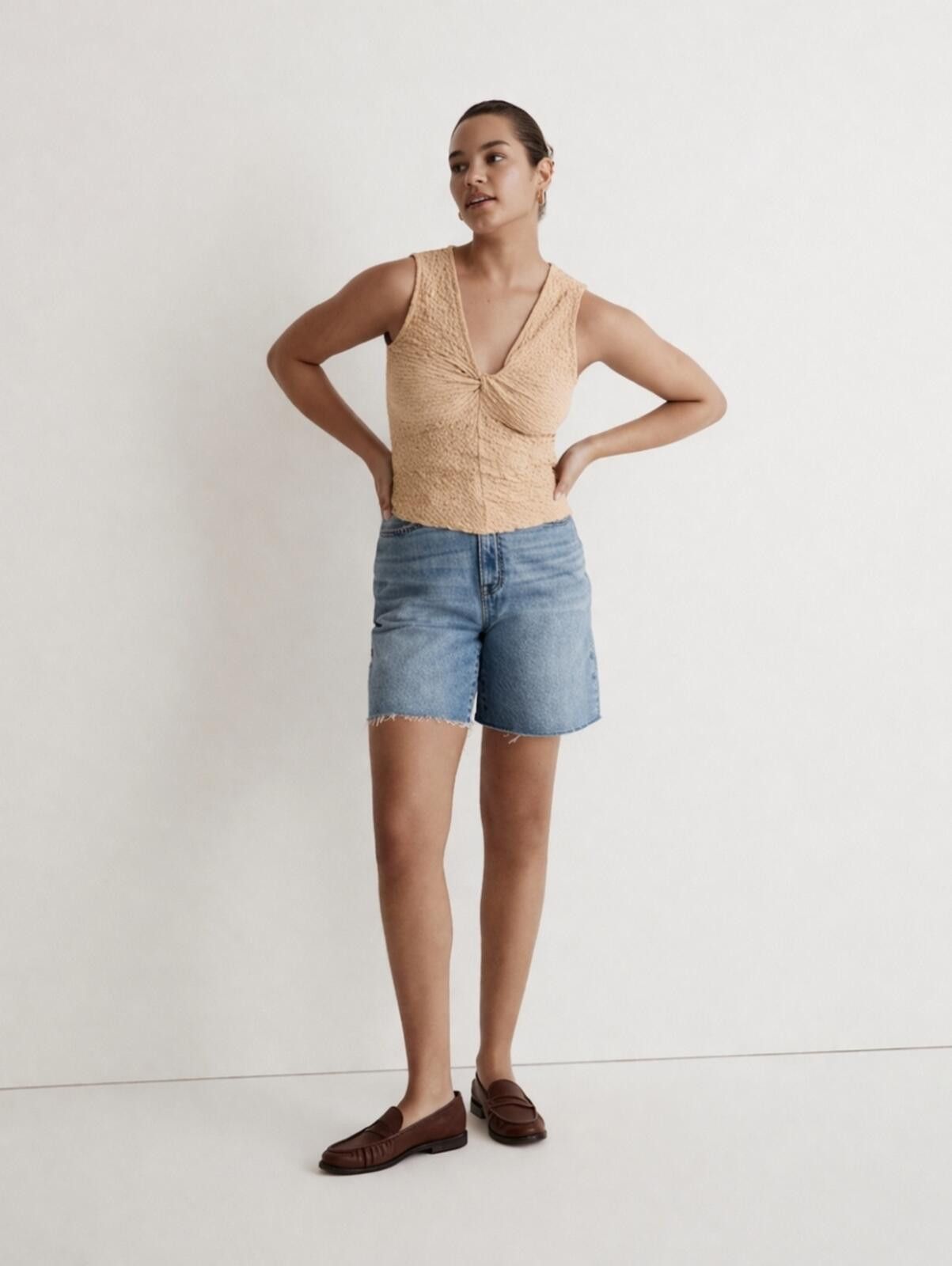 Madewell Madewell Popcorn-Knit Twist-Front Sleeveless Top Size M / US 6-8 / IT 42-44 - 1 Thumbnail