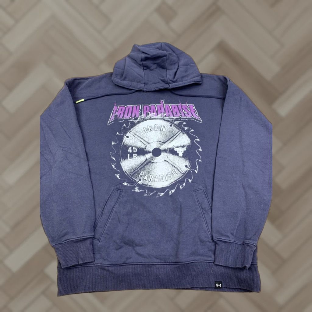 Under Armour Under Armour Hoodie Mens L Purple Graphic Print Hooded Pullover Disruption Worldwide Size US L / EU 52-54 / 3 - 1 Thumbnail