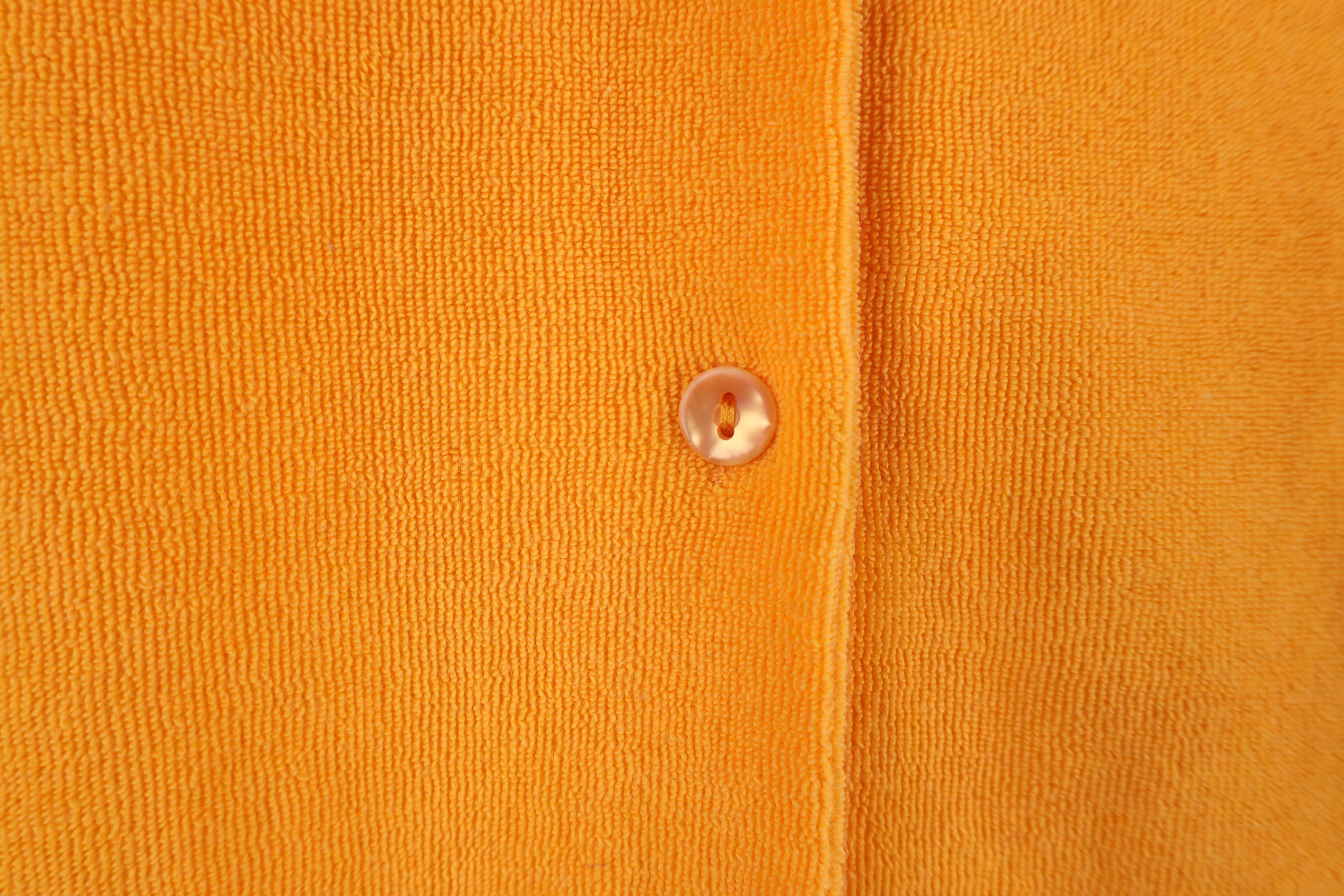 Vintage Vintage 90s Y2K Terry Cloth Cropped Button Shirt Yellow Size M / US 6-8 / IT 42-44 - 4 Thumbnail