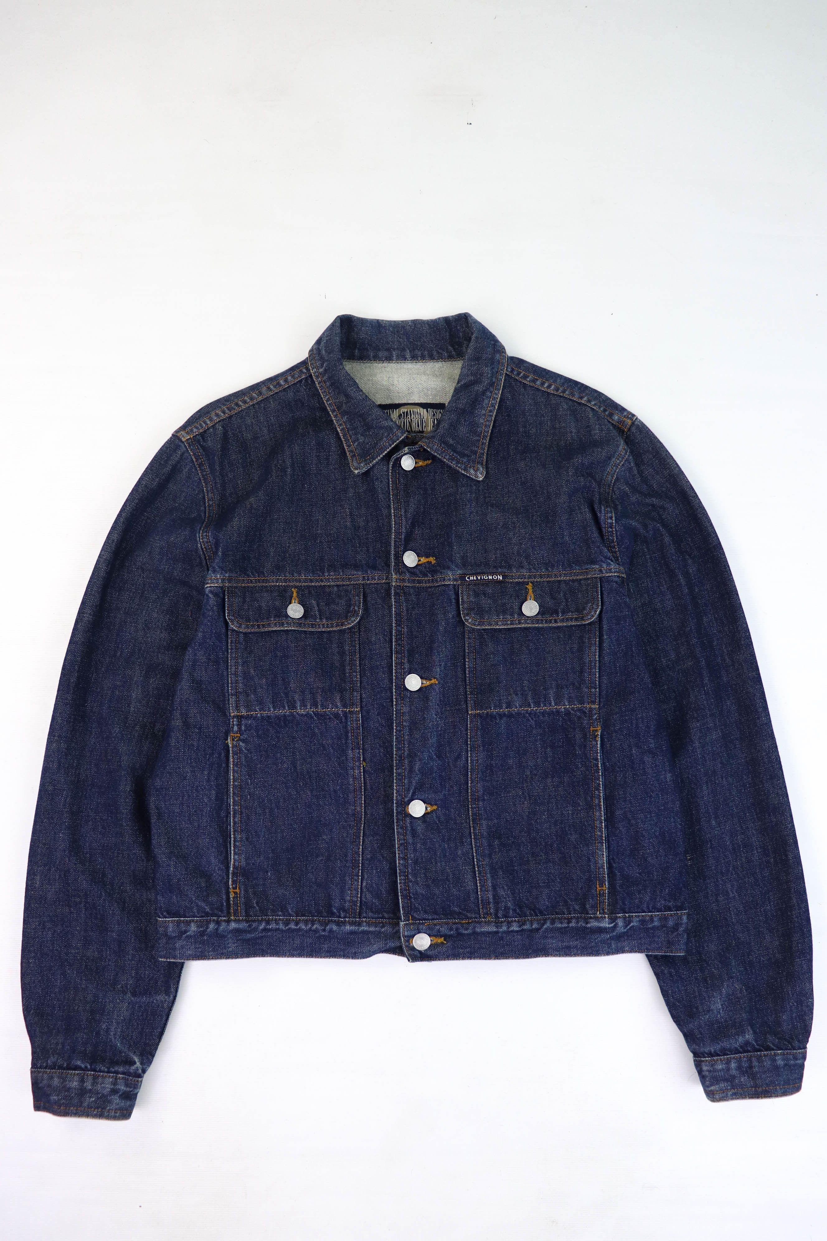 Chevignon CHEVIGNON Vintage Bartack Nippon 14 Indigo Blue Denim Jacket Size US L / EU 52-54 / 3 - 1 Thumbnail