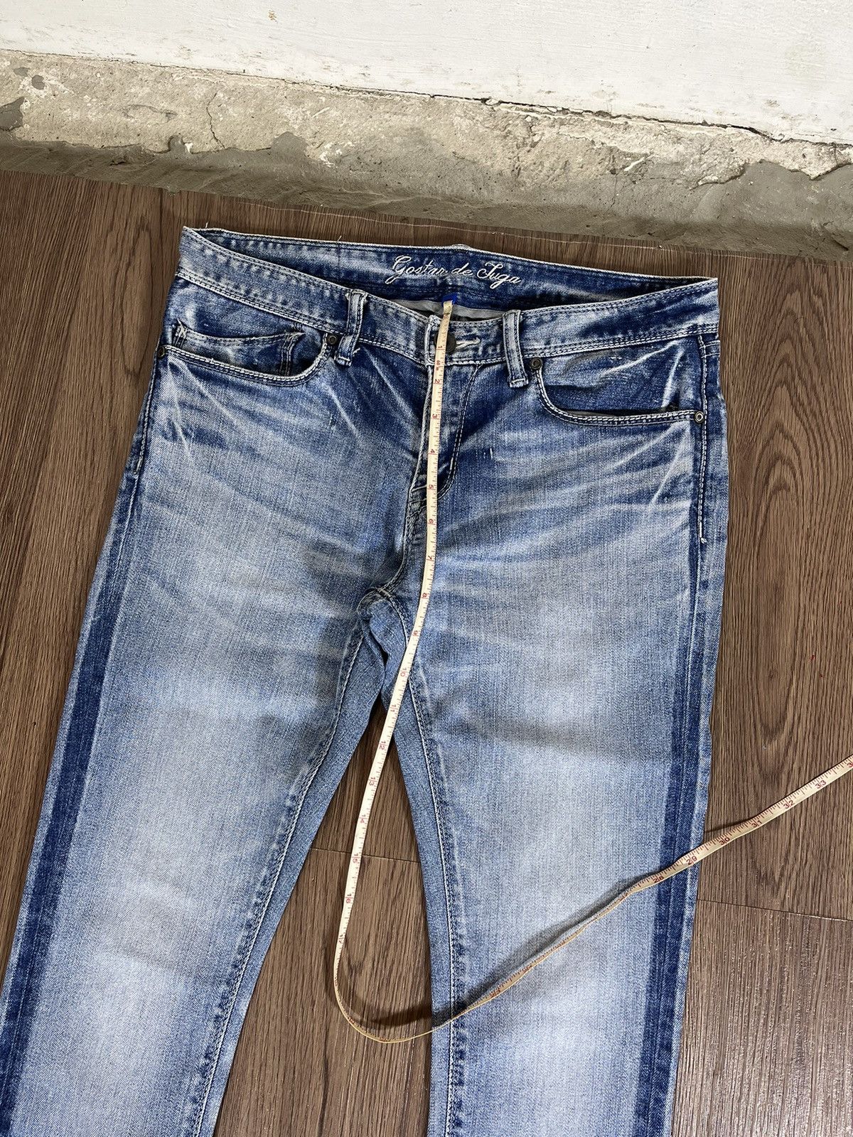 GOSTAR DE FUGA Gostar de Fuga Slim Fit Faded Denim Jeans Size US 31 - 14 Thumbnail
