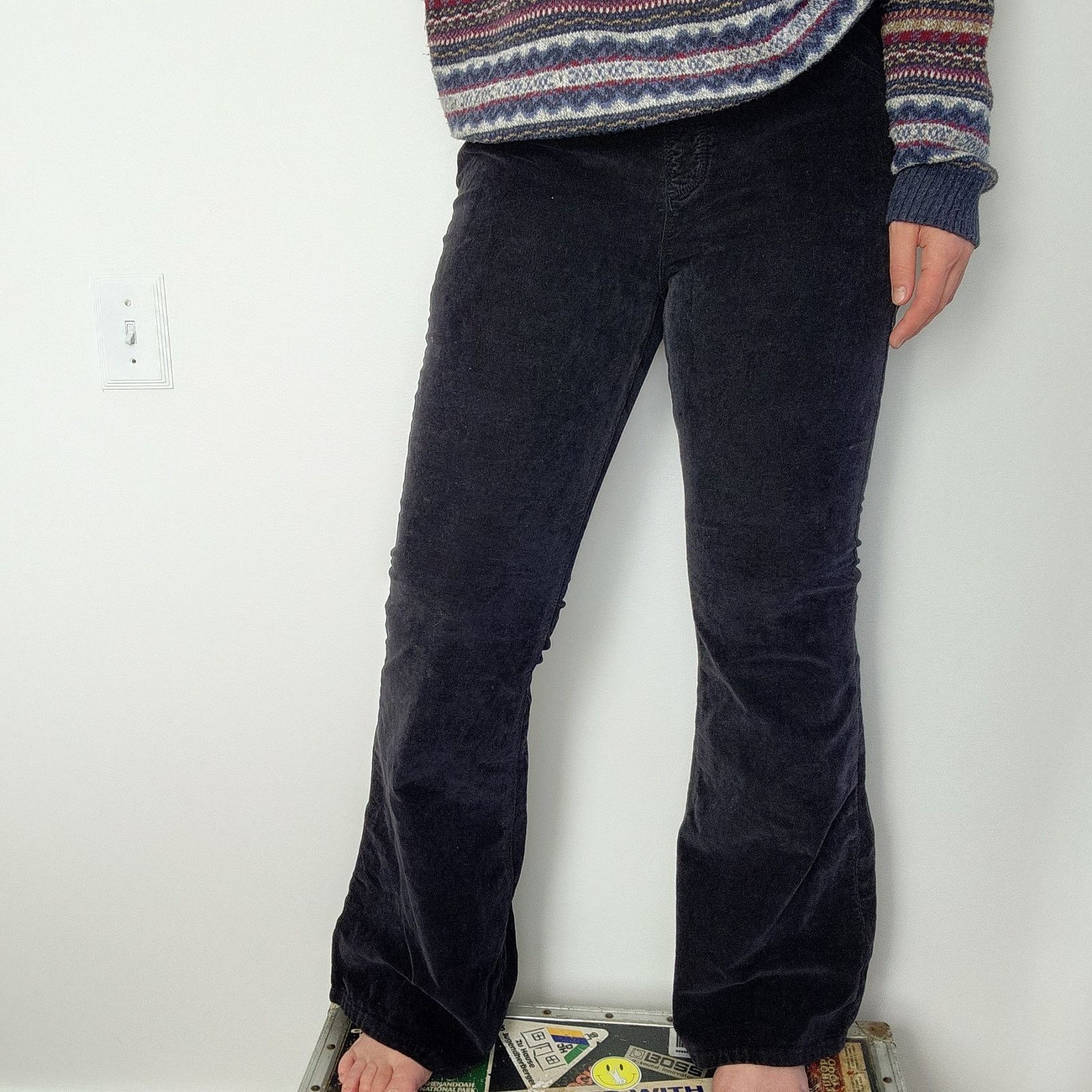 Free People Free People Pull On Black Corduroy Stretch Flares 34 NWT Size 34" / US 12 / IT 48 - 2 Thumbnail