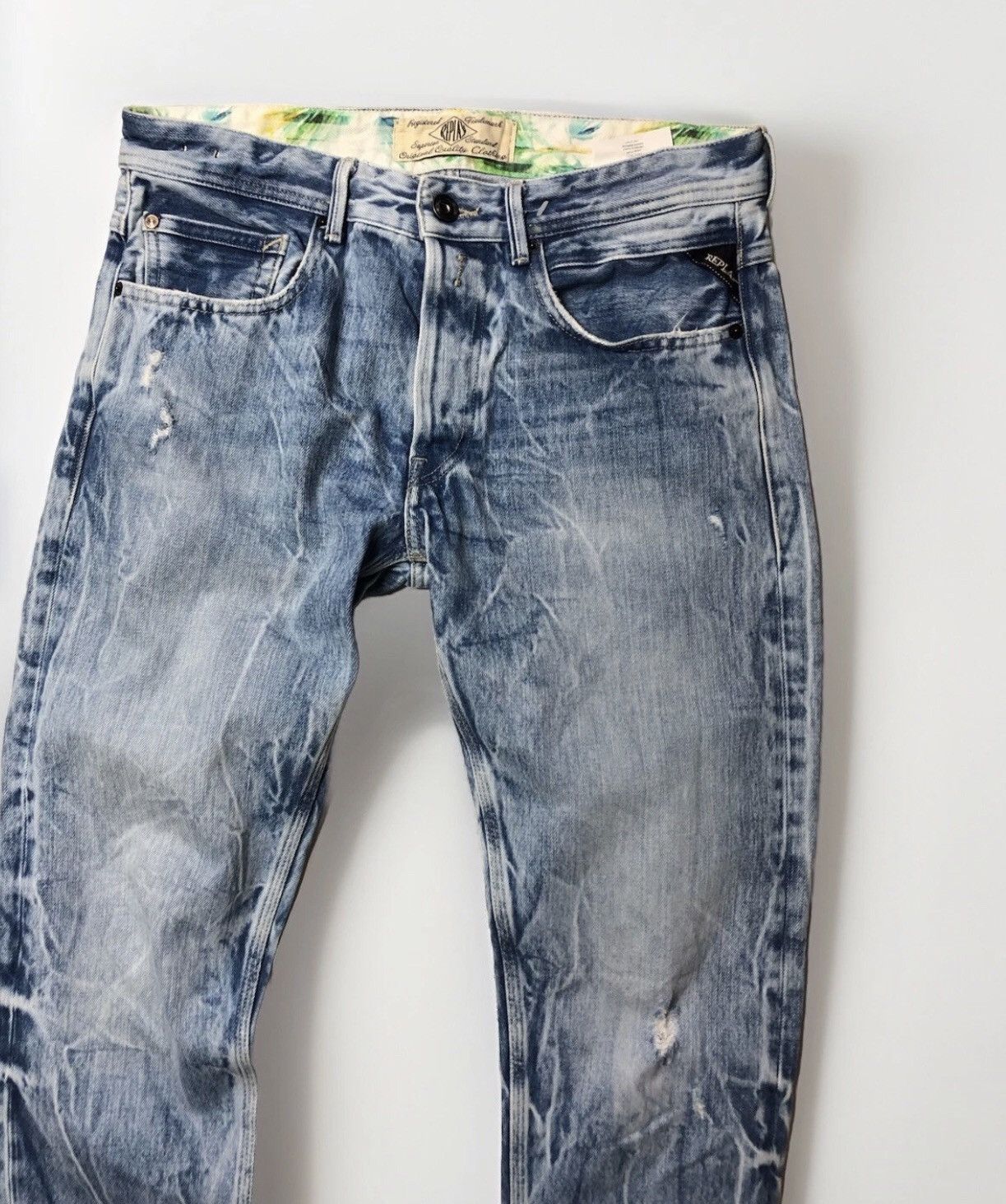 Replay Replay Hawaiian Recycle Jeans W32 L34 Distressed Light Wash Size US 32 / EU 48 - 4 Thumbnail