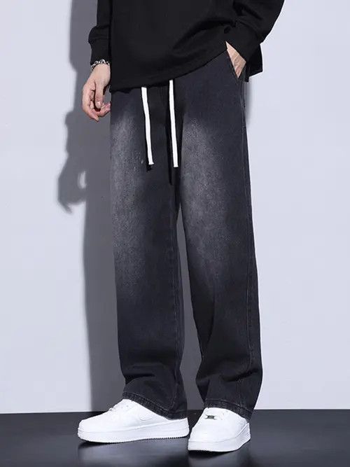 Other Loose-Fit Black Denim Pants with Drawstring Size US 32 / EU 48 - 8 Thumbnail