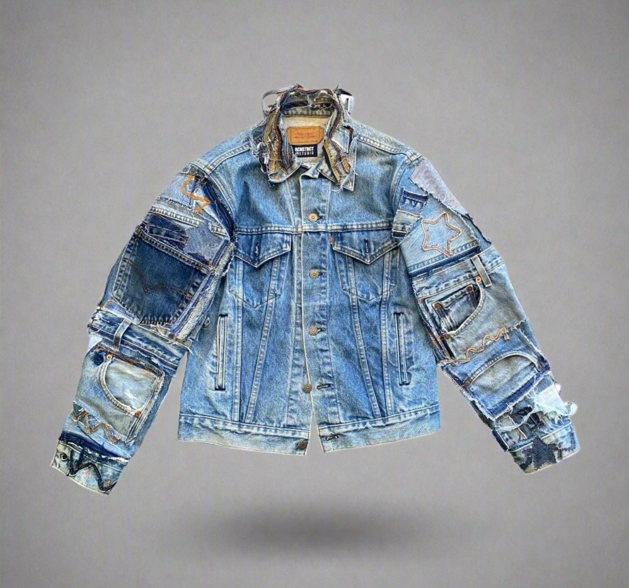 Other NEW Rcnstrct Studio Vintage Patchwork Detail Denim Jacket Size US L / EU 52-54 / 3 - 2 Thumbnail