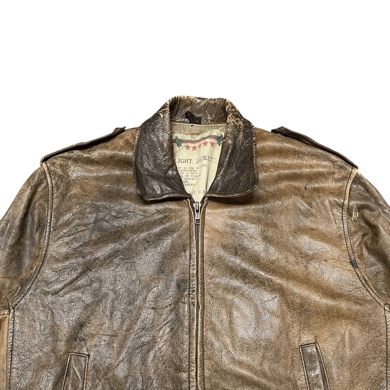 Leather Vintage Flight Jacket Leather Military Bomber Size US L / EU 52-54 / 3 - 2 Thumbnail