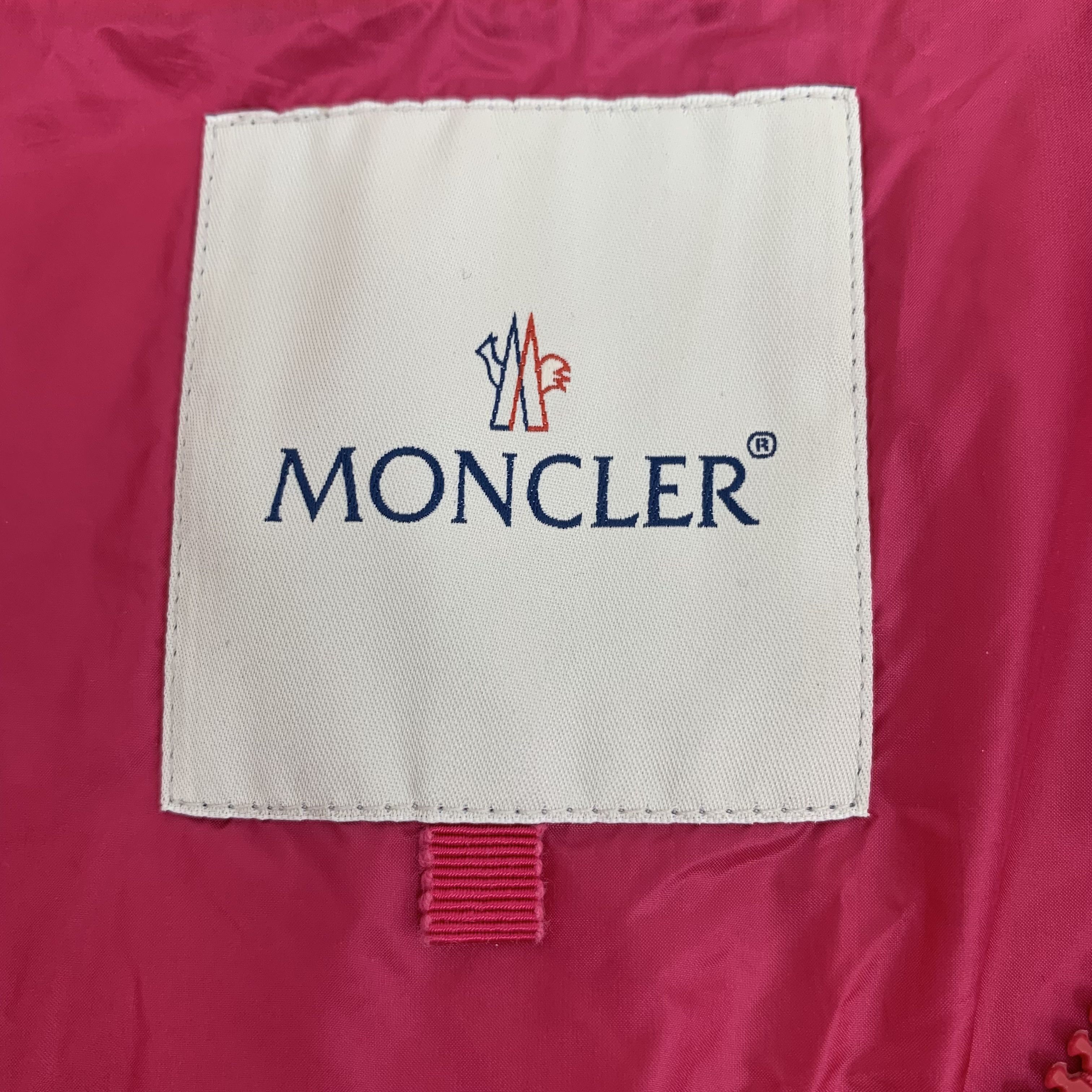 Moncler Moncler Red Ruffle Zip-Up Short Sleeve Jacket (Size S) Size S / US 4 / IT 40 - 2 Thumbnail
