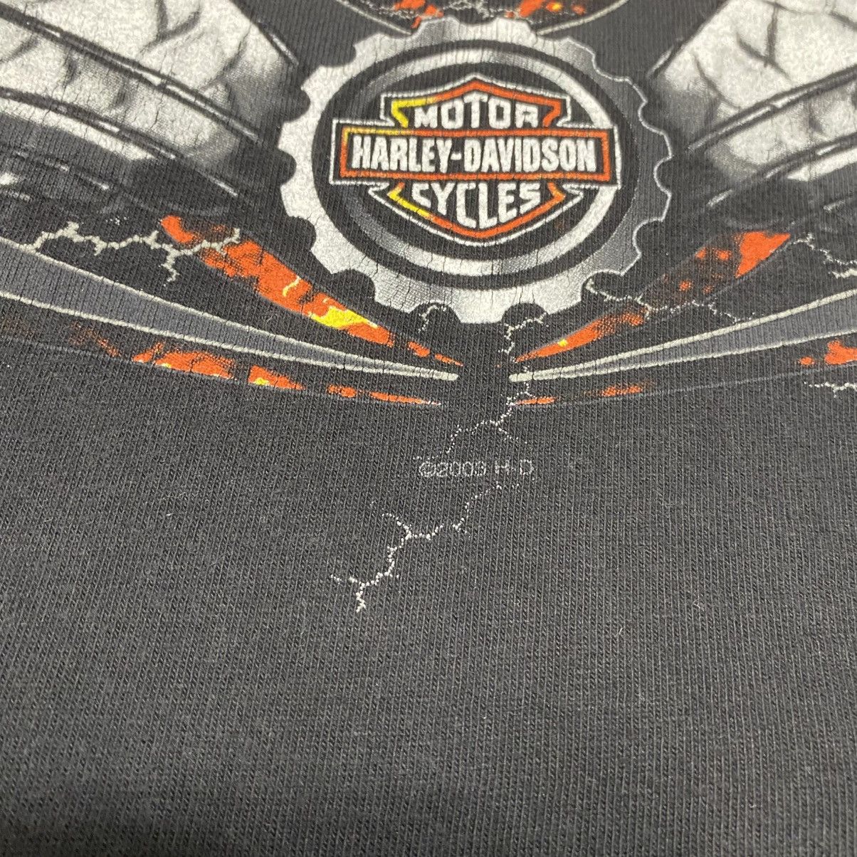 Vintage Vintage Harley Davidson Flame Flaming Long Sleeve Tshirt Size US XL / EU 56 / 4 - 4 Thumbnail
