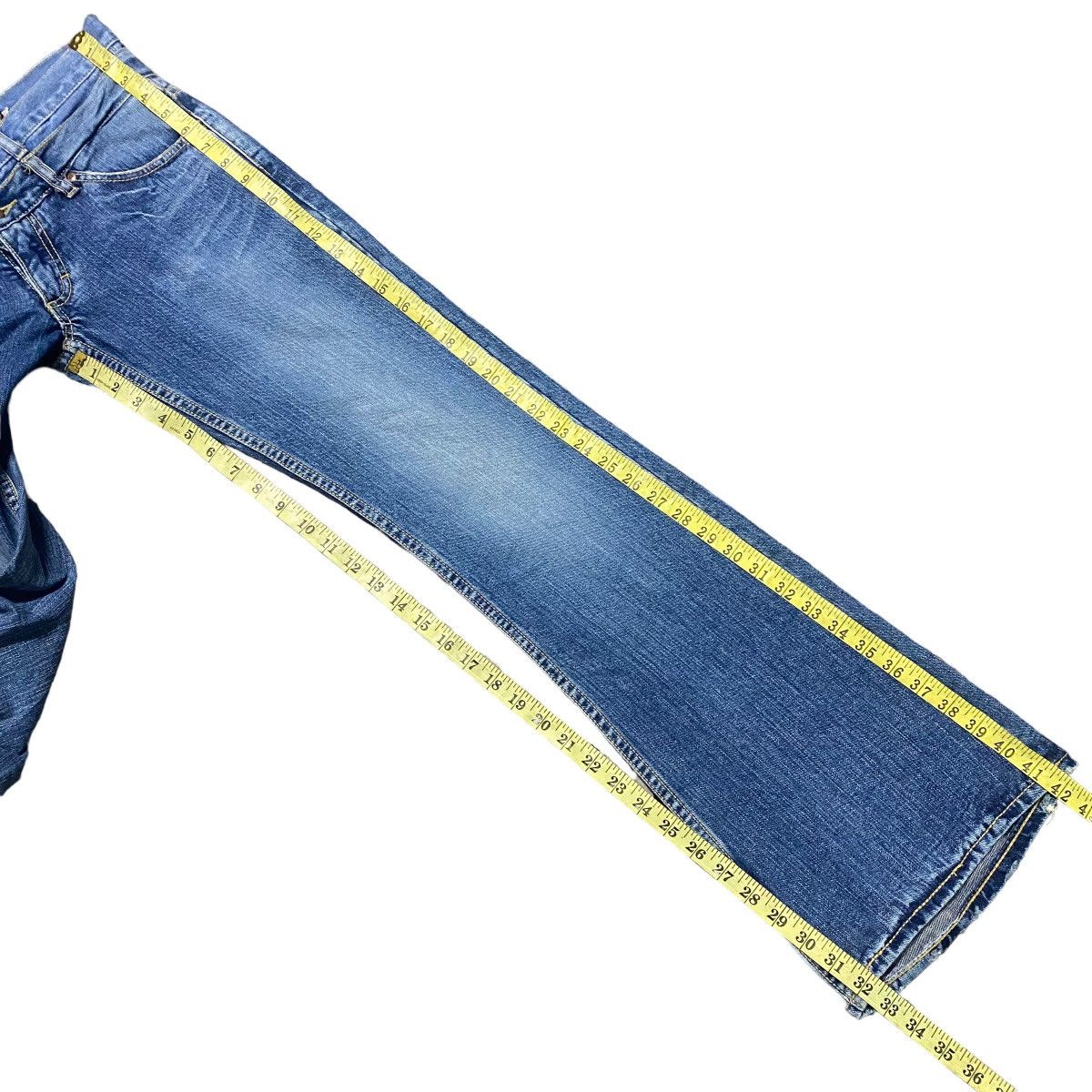 Japanese Brand Keikii Lee Denim Double Waist Flare Jeans Size US 29 - 19 Thumbnail