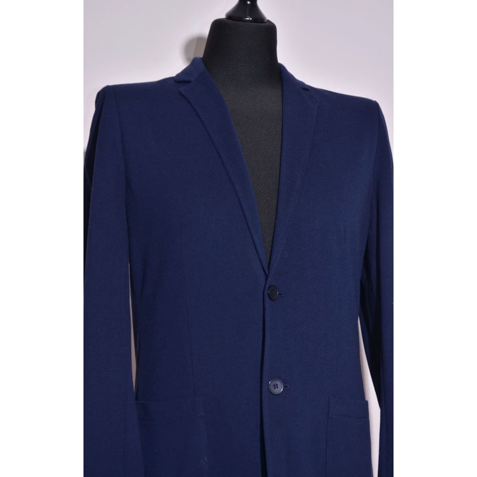 Vintage FALCONERI Men's Lightweight Blazer Jacket Cotton Navy Blue with Pockets 50 / M Blazer Jacket Mens Cotton Navy Blue Pockets 50 M Size 50R - 3 Thumbnail